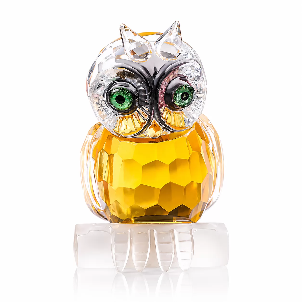 The Wise Owl Crystal Sculpture – Elegant Animal Ornament for Home & Office Decor view 2