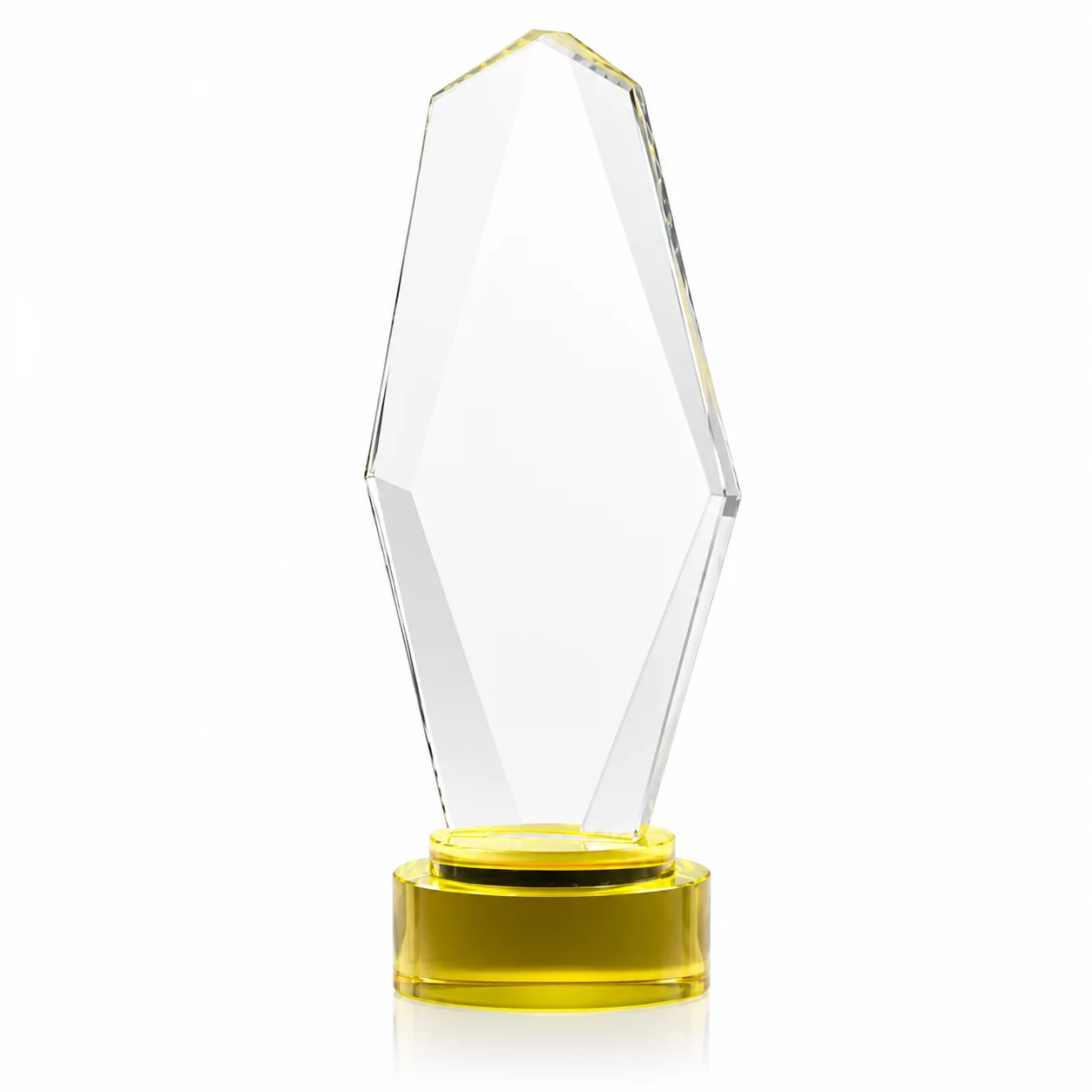Custom Engraved Crystal Award with Gold Base for Milestones & Special Honors