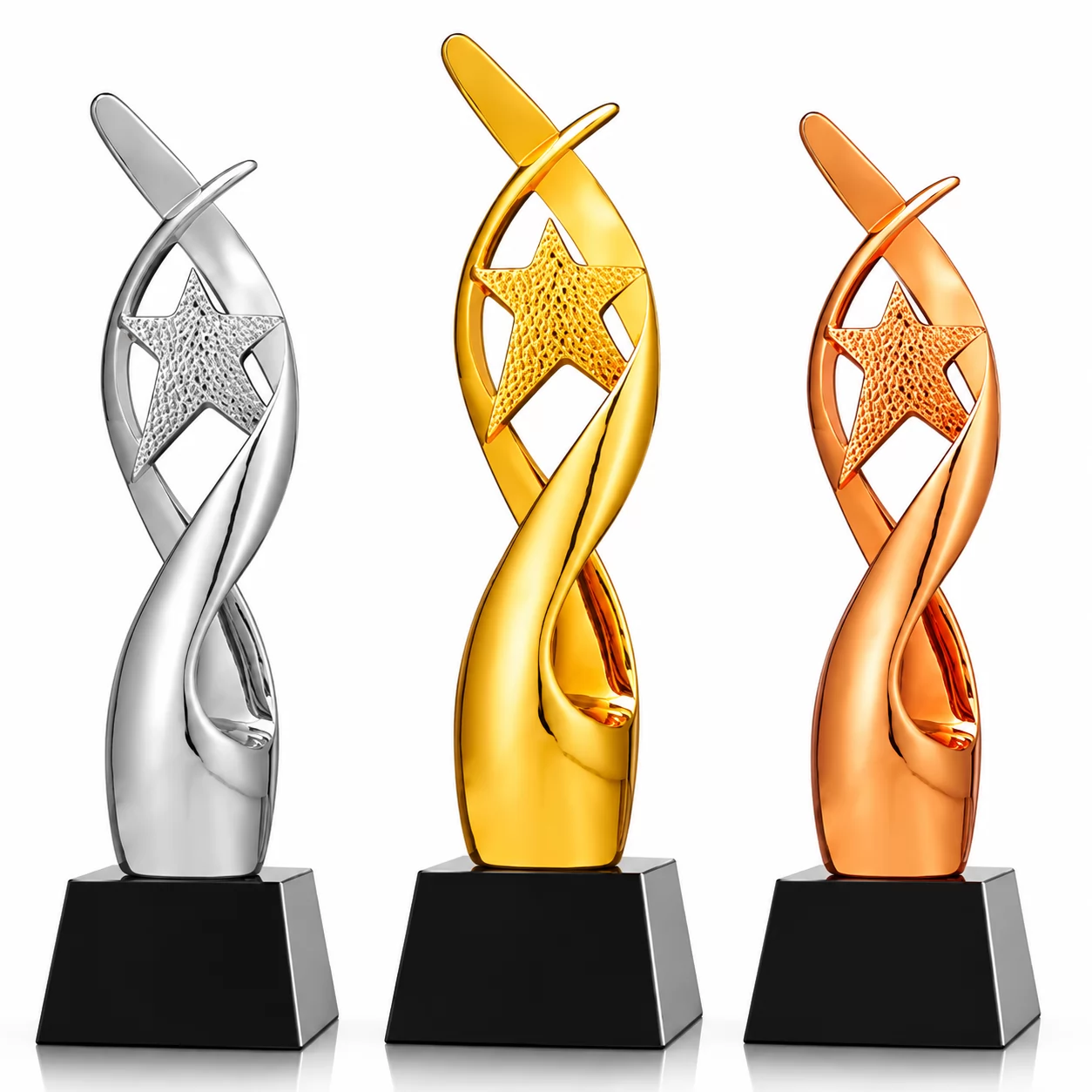 Modern Twisted Star Award Trophy for Corporate Excellence & Special Honors