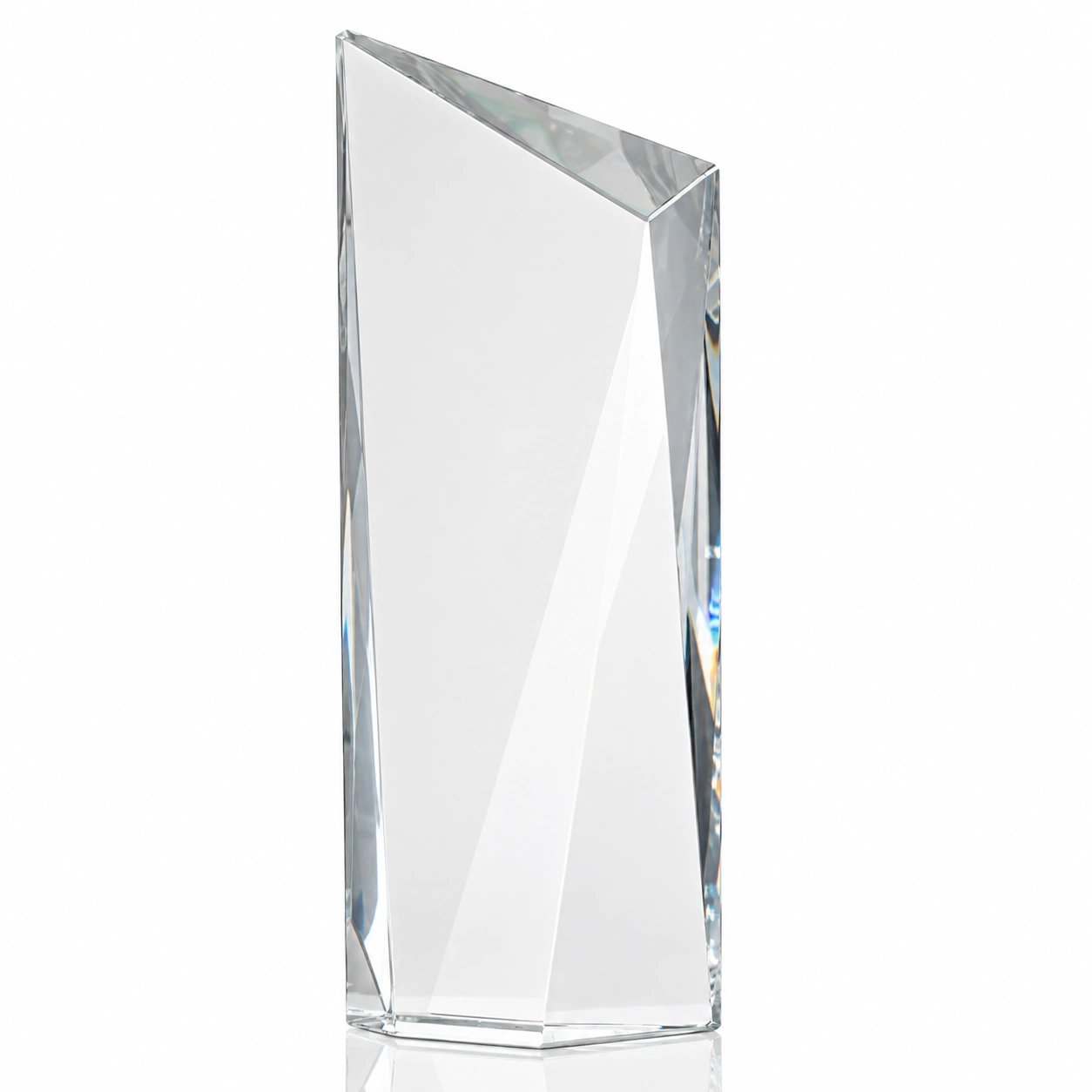 Blue Optical Crystal Tower Award – Custom Engraved Corporate Recognition Trophy view 2