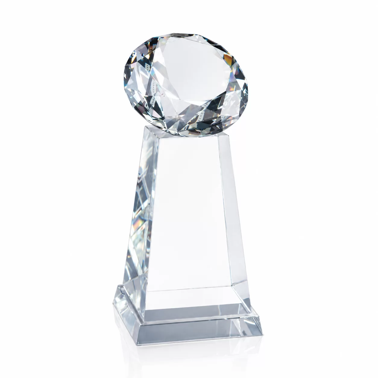 Ruby Gem Crystal Award – Faceted Red Jewel Trophy in Multiple Sizes view 3