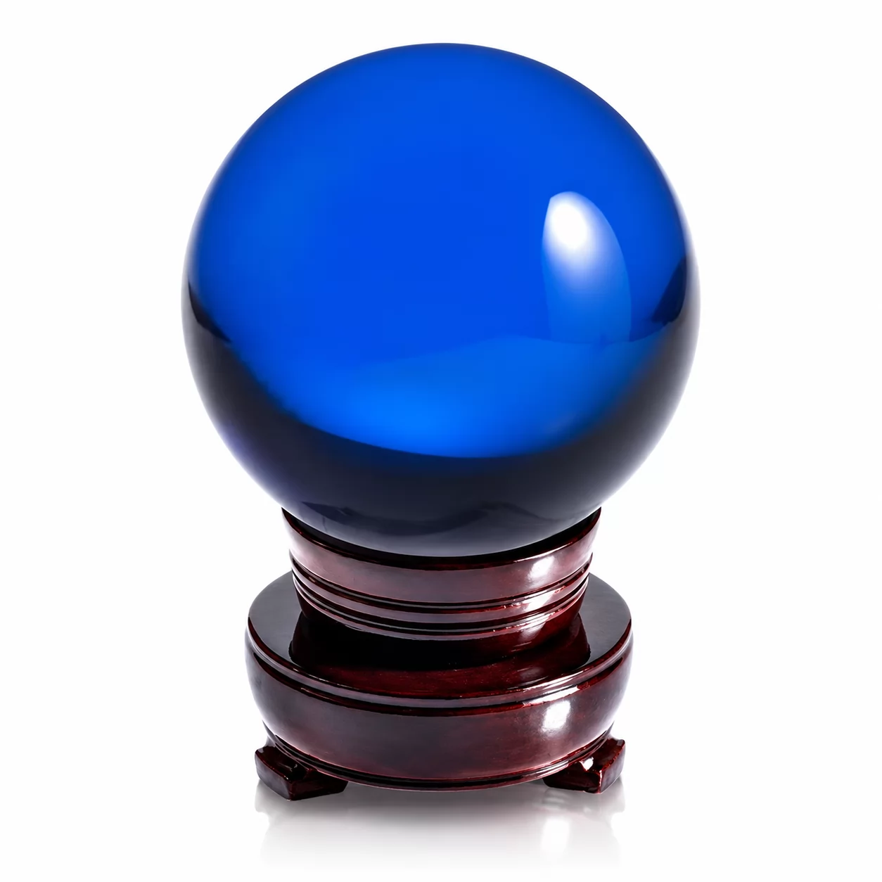 Amber Crystal Sphere Ornament – Luxury Gem Ball with Wooden Display Stand view 4