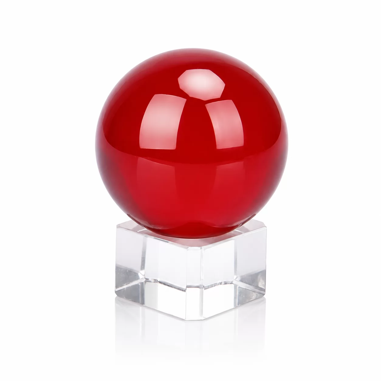 Ruby Crystal Sphere Ornament – Luxury Red Gem Accent for Modern Interiors