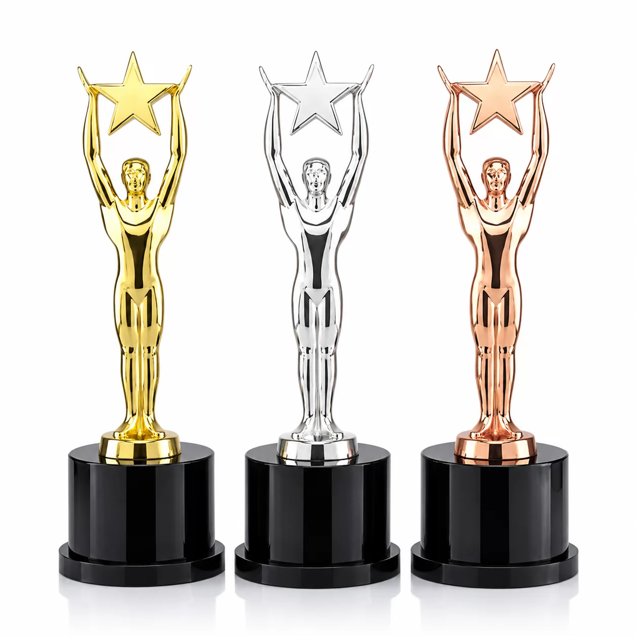 Outstanding Performer Trophy with Raised Star Design for Business & Team Awards