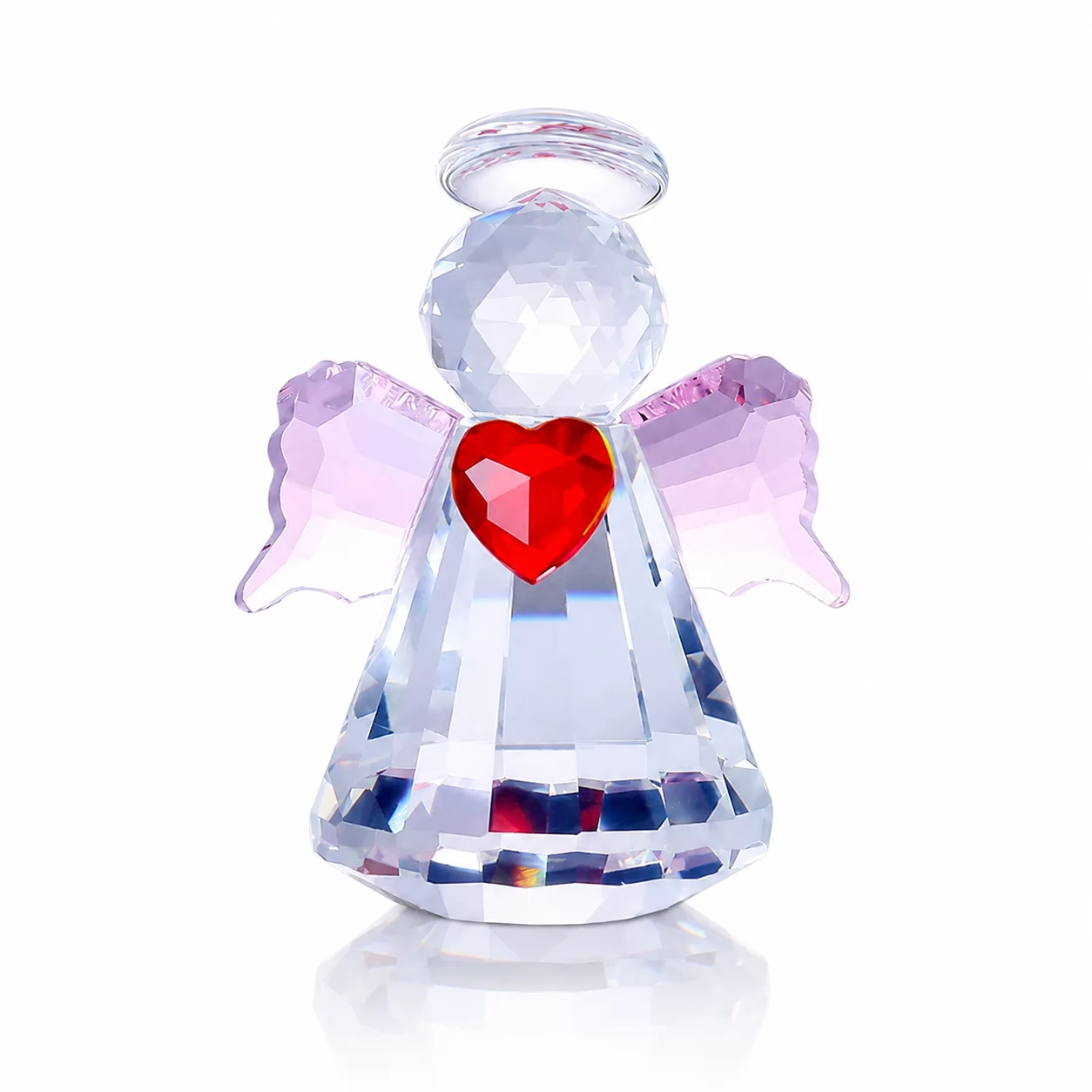 Crystal Angel Figurine with Red Heart – Romantic Gift Decor for Love & Special Occasions view 4