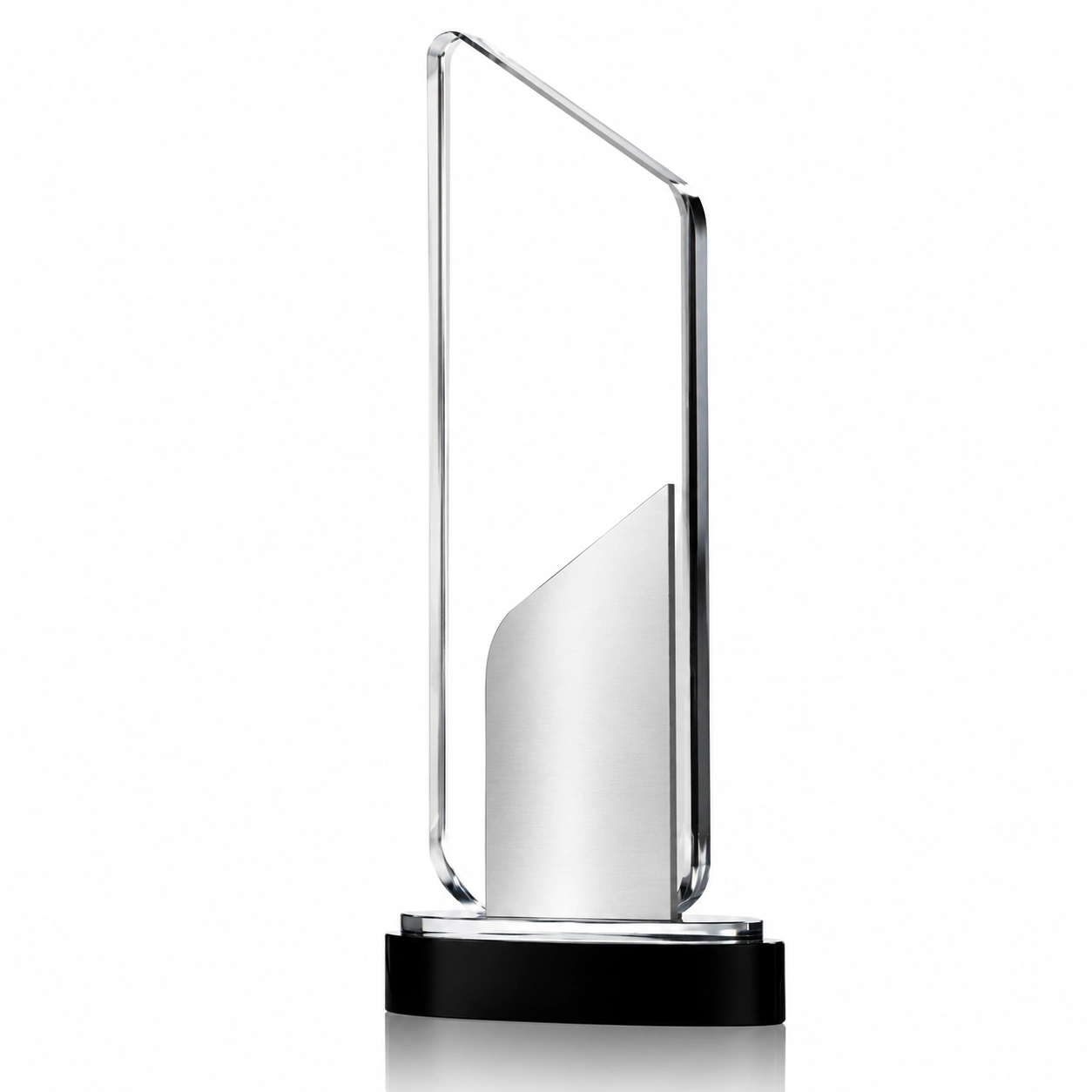 Blue Artistic Crystal Award – Custom Modern Corporate Recognition Trophy view 2