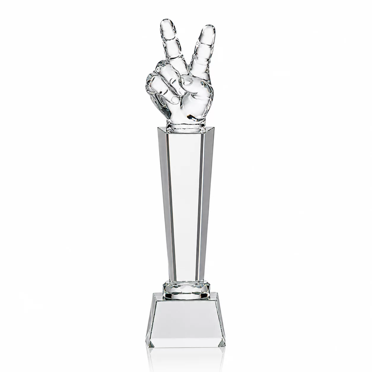 Victory Hand Crystal Award – Premium Trophy for Champions & Success