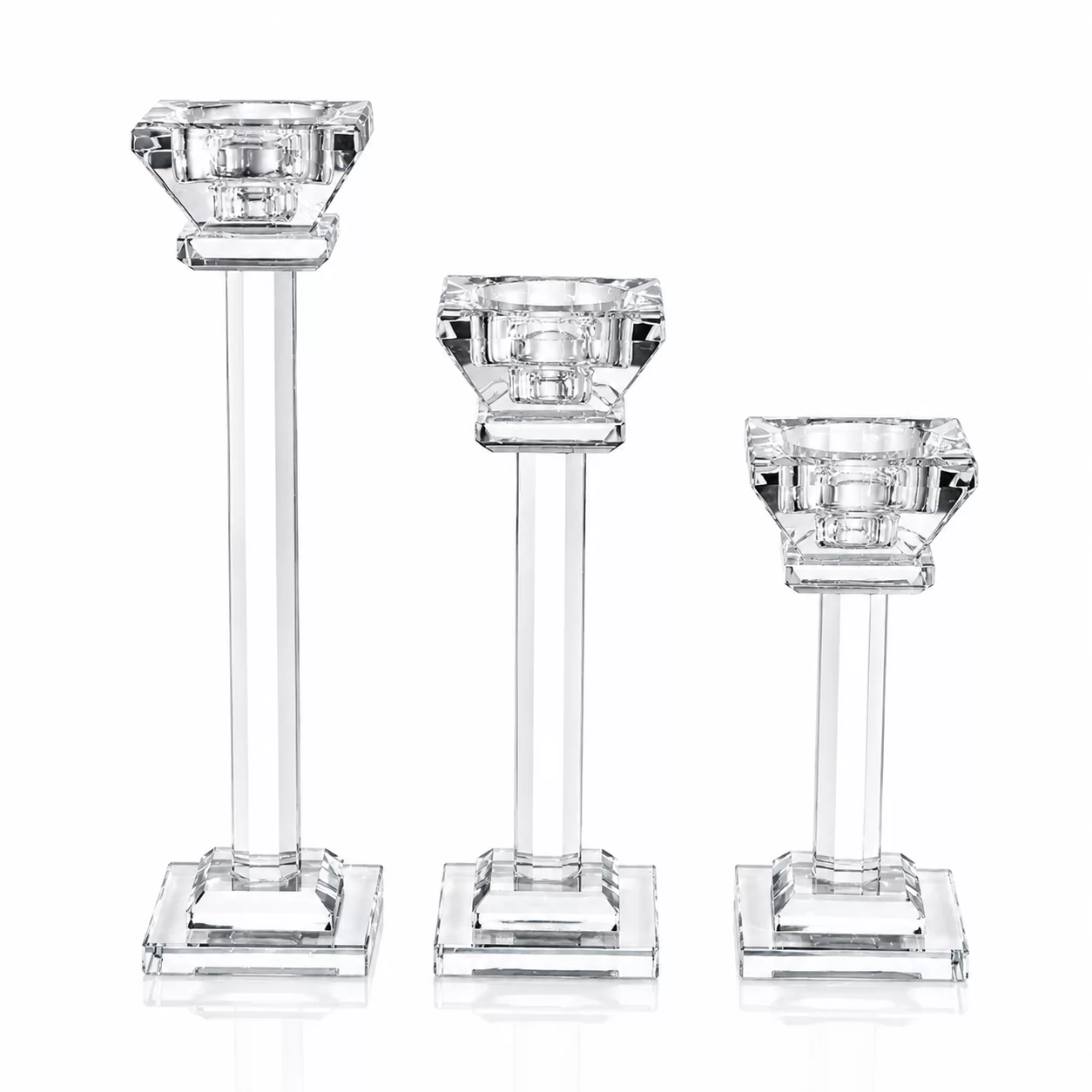 Tall Crystal Tealight Candle Holder – Elegant Pedestal Candle Stand for Wedding & Home Decor