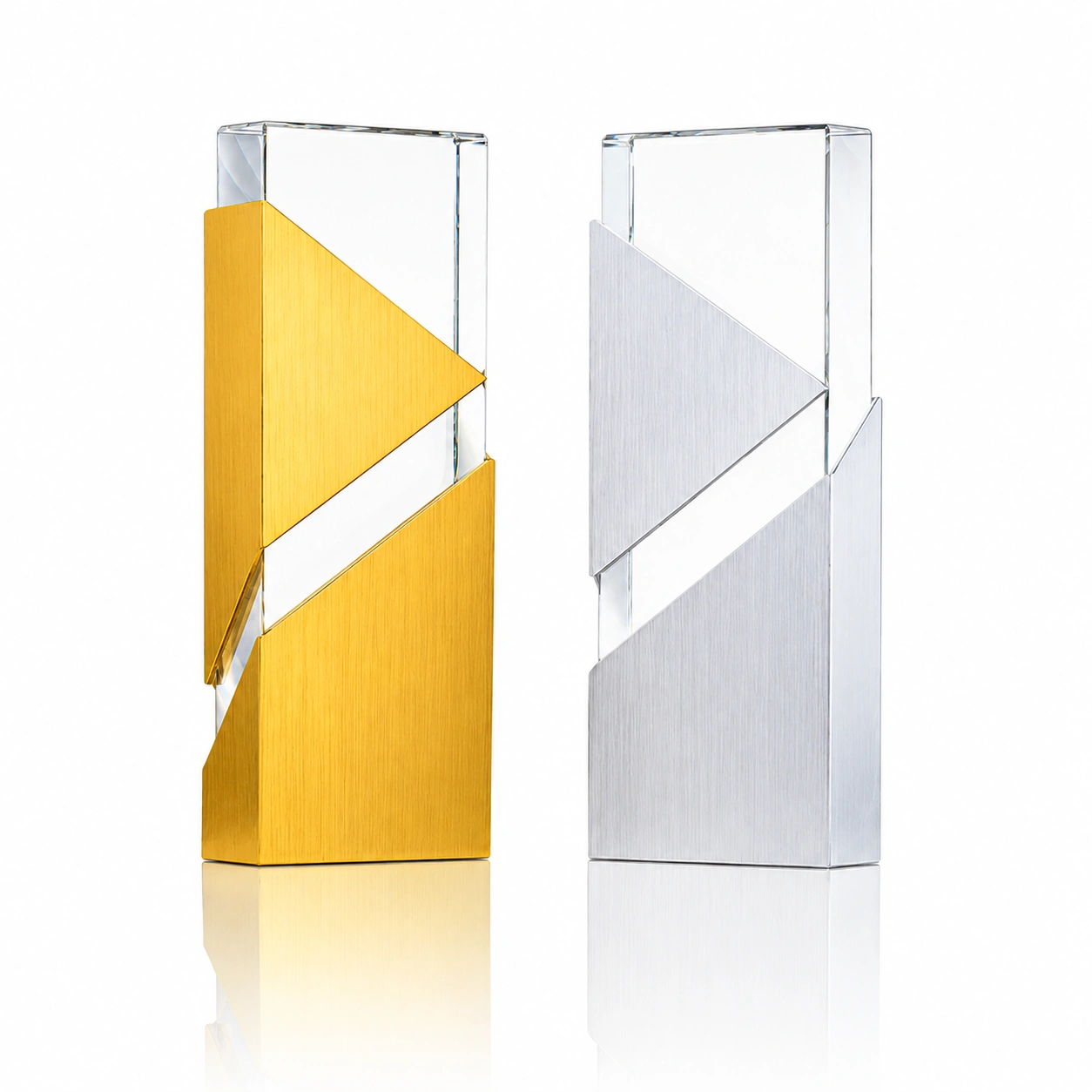 Geometric Ribbon Crystal Column Award – Custom Corporate Achievement & Recognition Trophy view 2