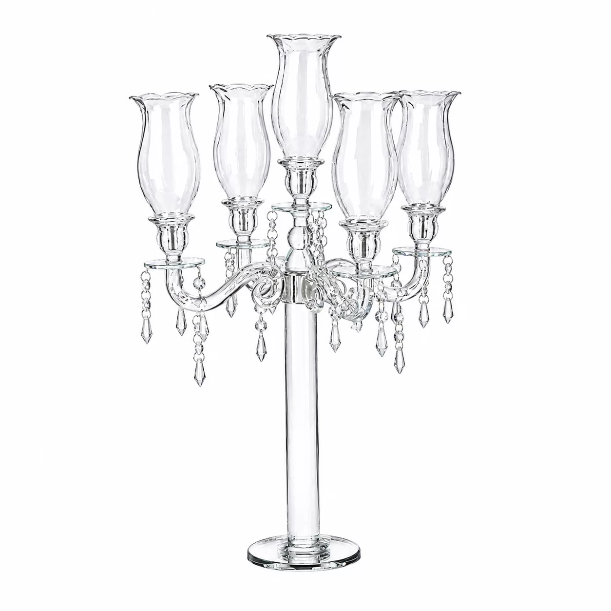 Elegant 5-Arm Crystal Candelabra for Weddings, Hotels & Banquet Centerpieces