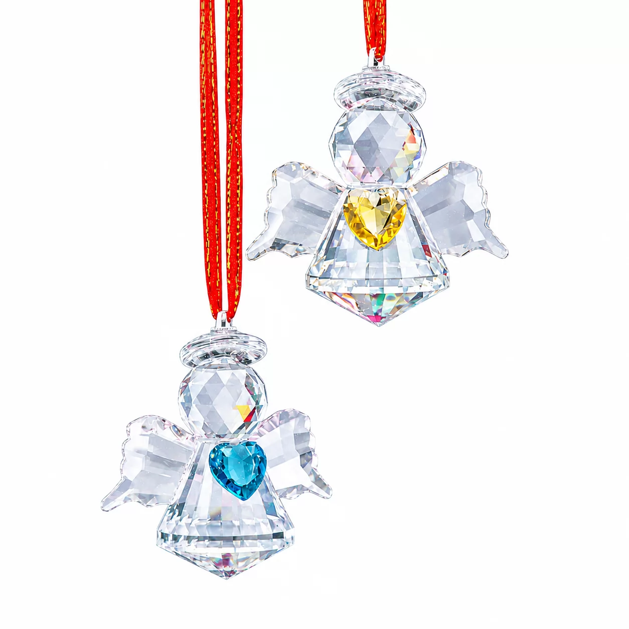 Crystal Guardian Angel Suncatcher with Heart Accent – Elegant Hanging Decor