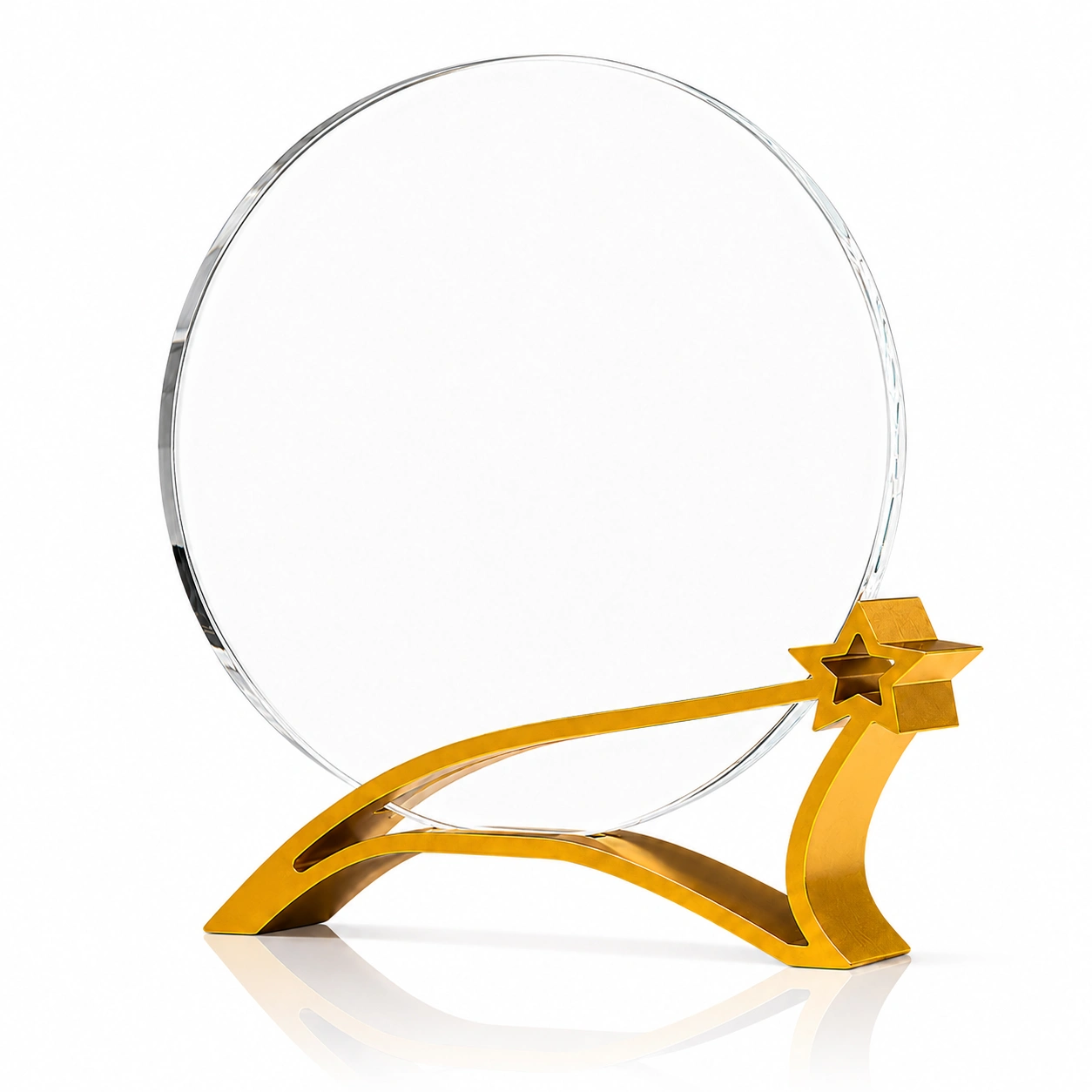 Round Shooting Star Crystal Award – Custom Achievement & Recognition Trophy view 2