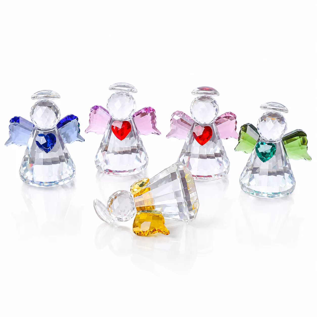 Crystal Angel Figurine with Red Heart – Romantic Gift Decor for Love & Special Occasions view 6