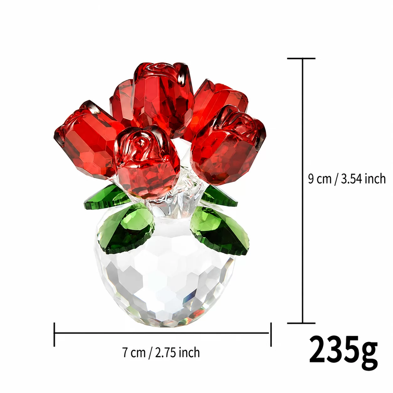 Handcrafted Crystal Rose Flower Figurine – Romantic Decorative Gift for Home view 2