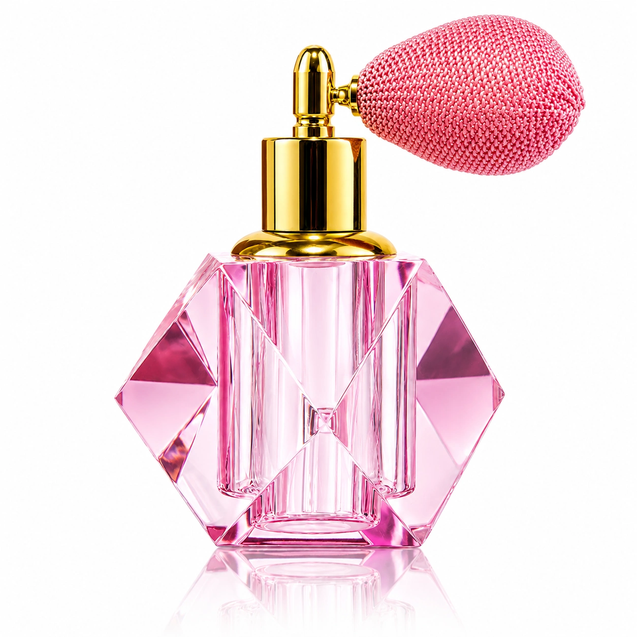 The Rose Crystal Atomizer – Vintage Perfume Bottle with Gold Spray Detail
