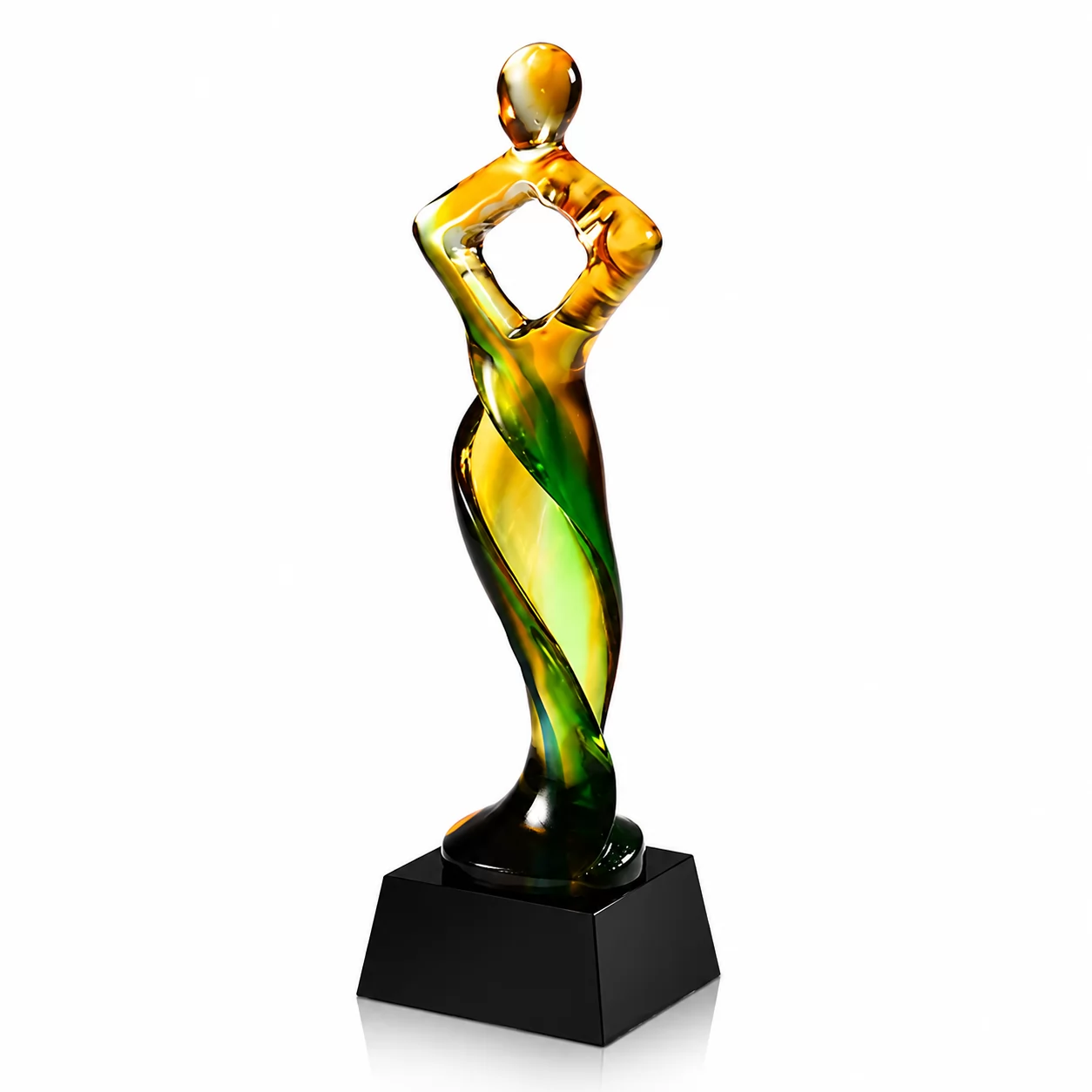 Elegant Woman Liuli Glass Trophy for Leadership, Excellence & Recognition Awards
