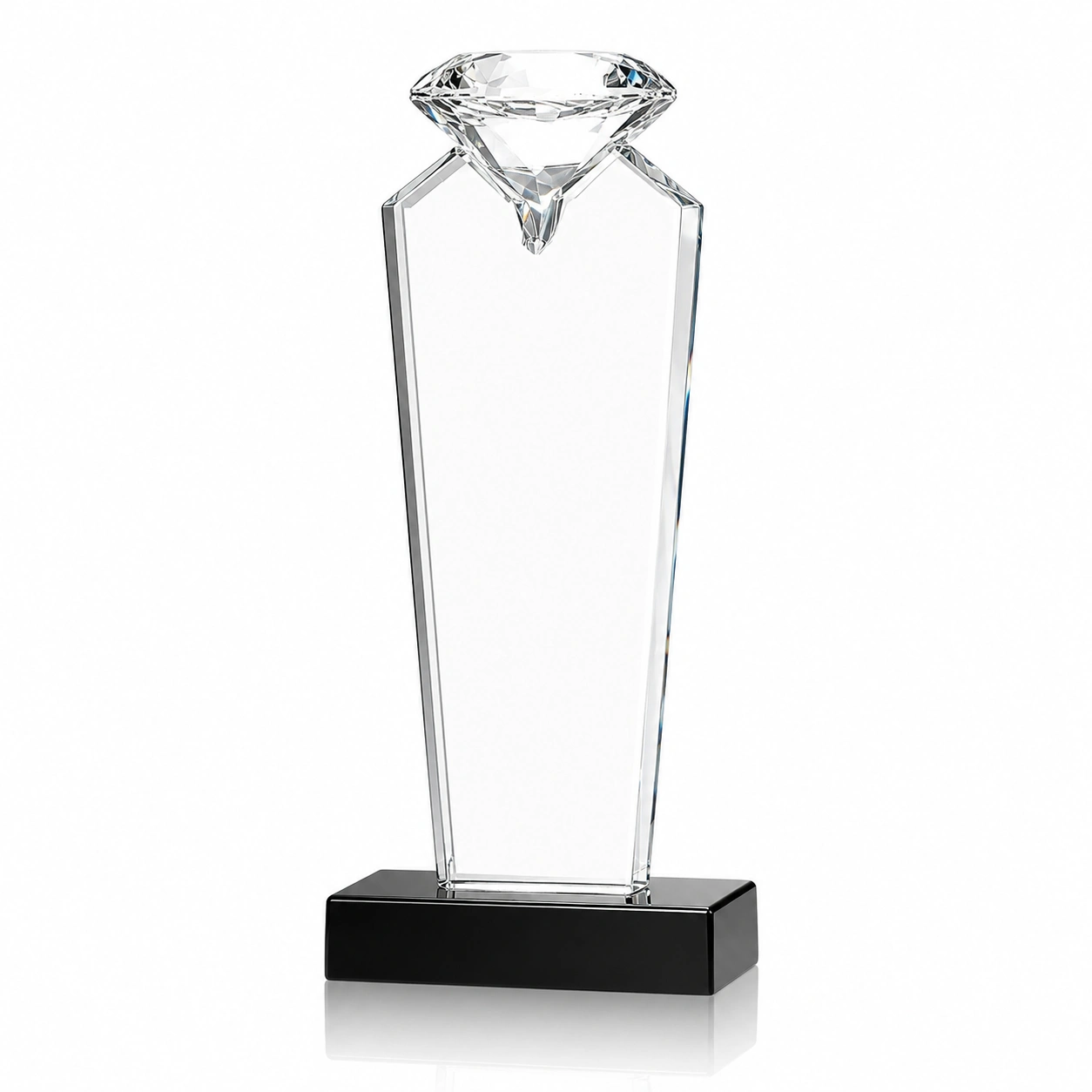 Diamond Top Clear Crystal Award – Custom Engraved Corporate Recognition Trophy