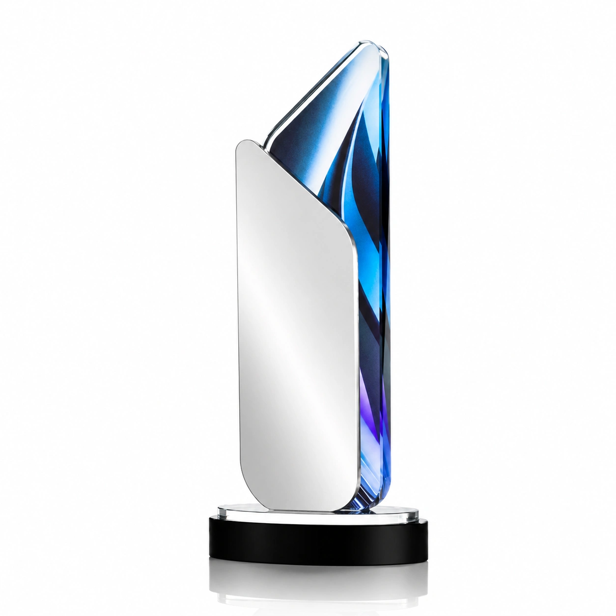 Custom Blue Crystal Award for Corporate Achievement & Recognition
