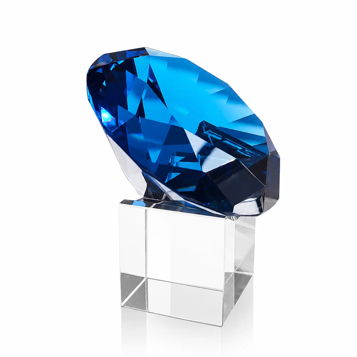 Faceted Red Crystal Diamond Paperweight for Gifts, Displays & Special Occasions view 3