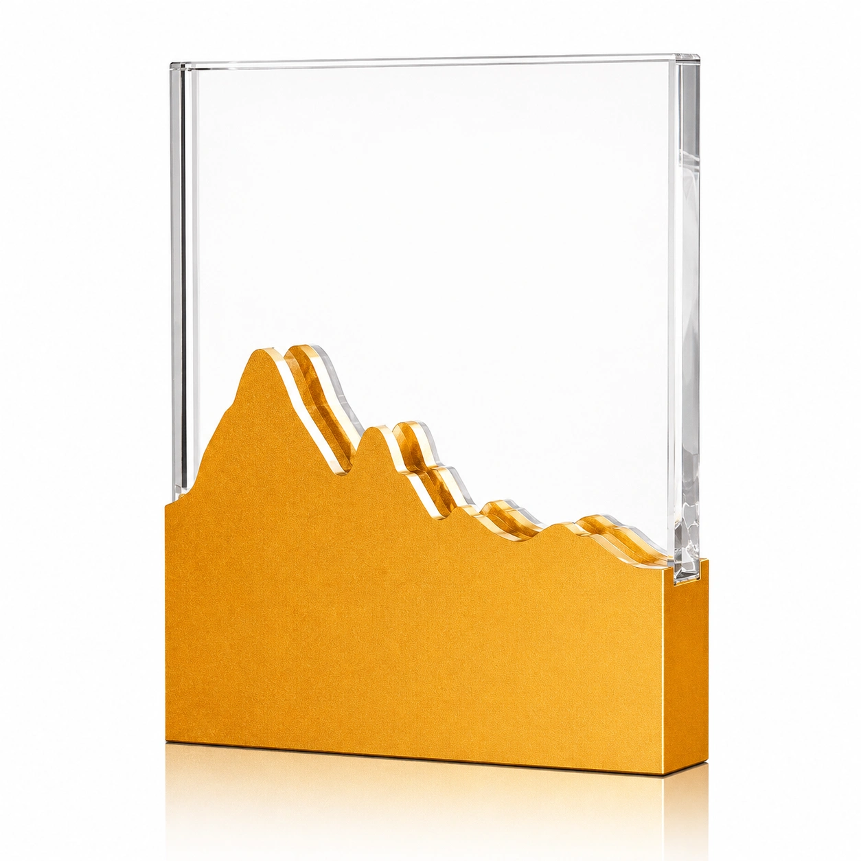 Gold Mountain Crystal Plaque Award – Custom Achievement & Corporate Recognition Trophy