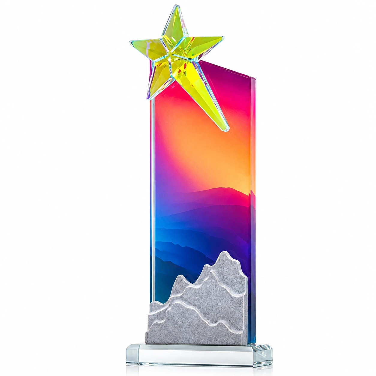 Star Mountain Crystal Award – Custom Achievement & Excellence Recognition Trophy
