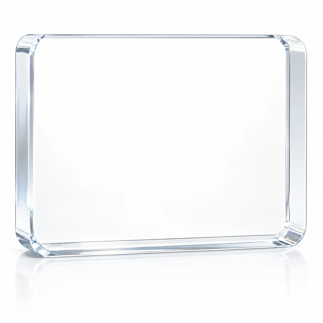 Rounded-Corner Optical Crystal Block for Personalized Portraits, Logos & Keepsake Gifts