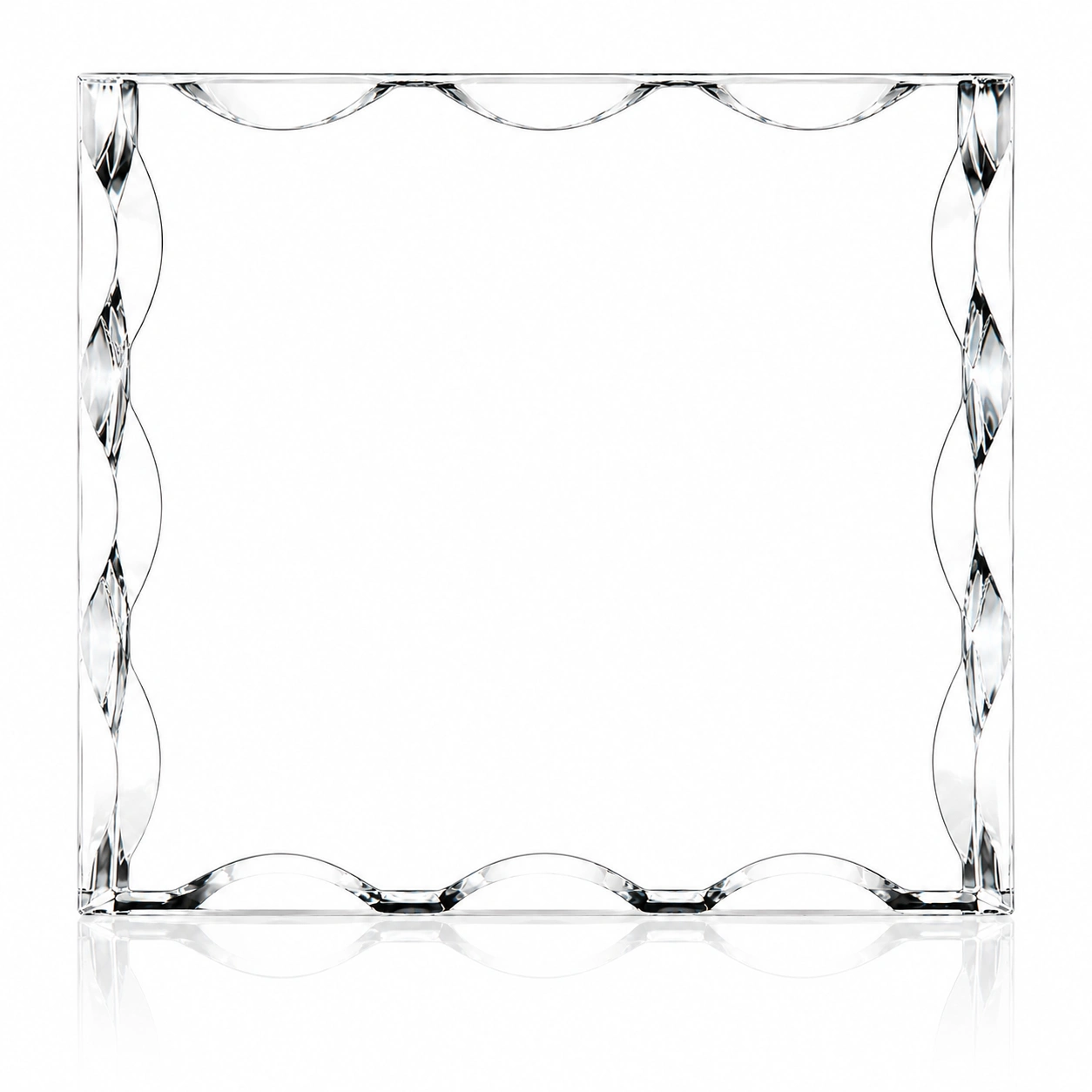 Decorative Wave-Cut Crystal Blank for Personalized Portrait & Logo Engraving
