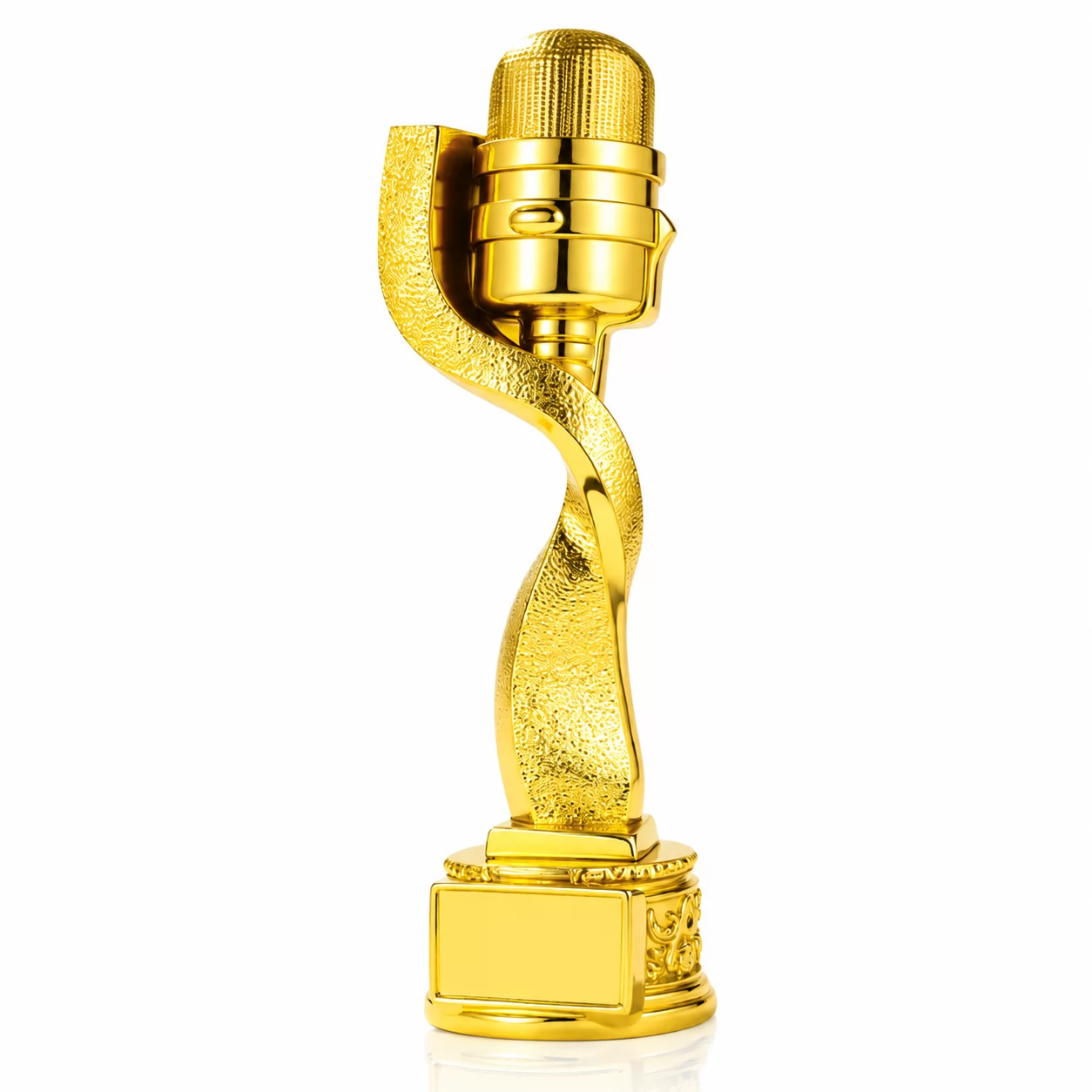 Gold Resin Microphone Trophy for Singing Contest, Music & Performance Awards