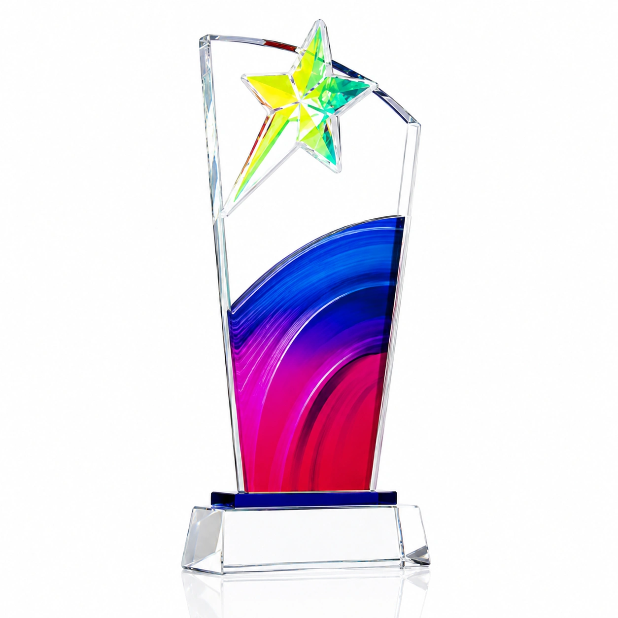 Wave Crystal Star Award – Custom Corporate Achievement & Recognition Trophy