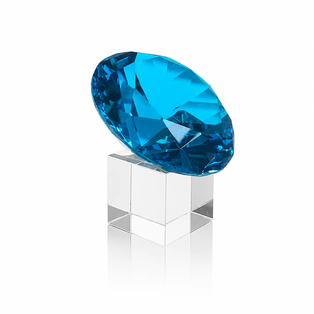 Faceted Red Crystal Diamond Paperweight for Gifts, Displays & Special Occasions view 6