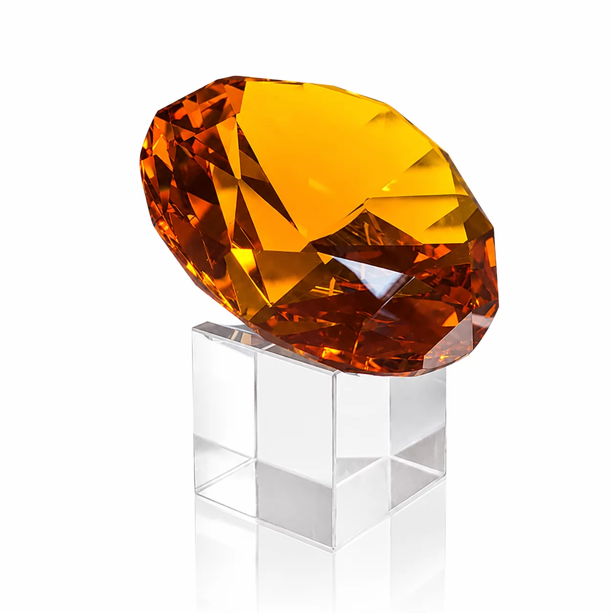 Faceted Red Crystal Diamond Paperweight for Gifts, Displays & Special Occasions view 4