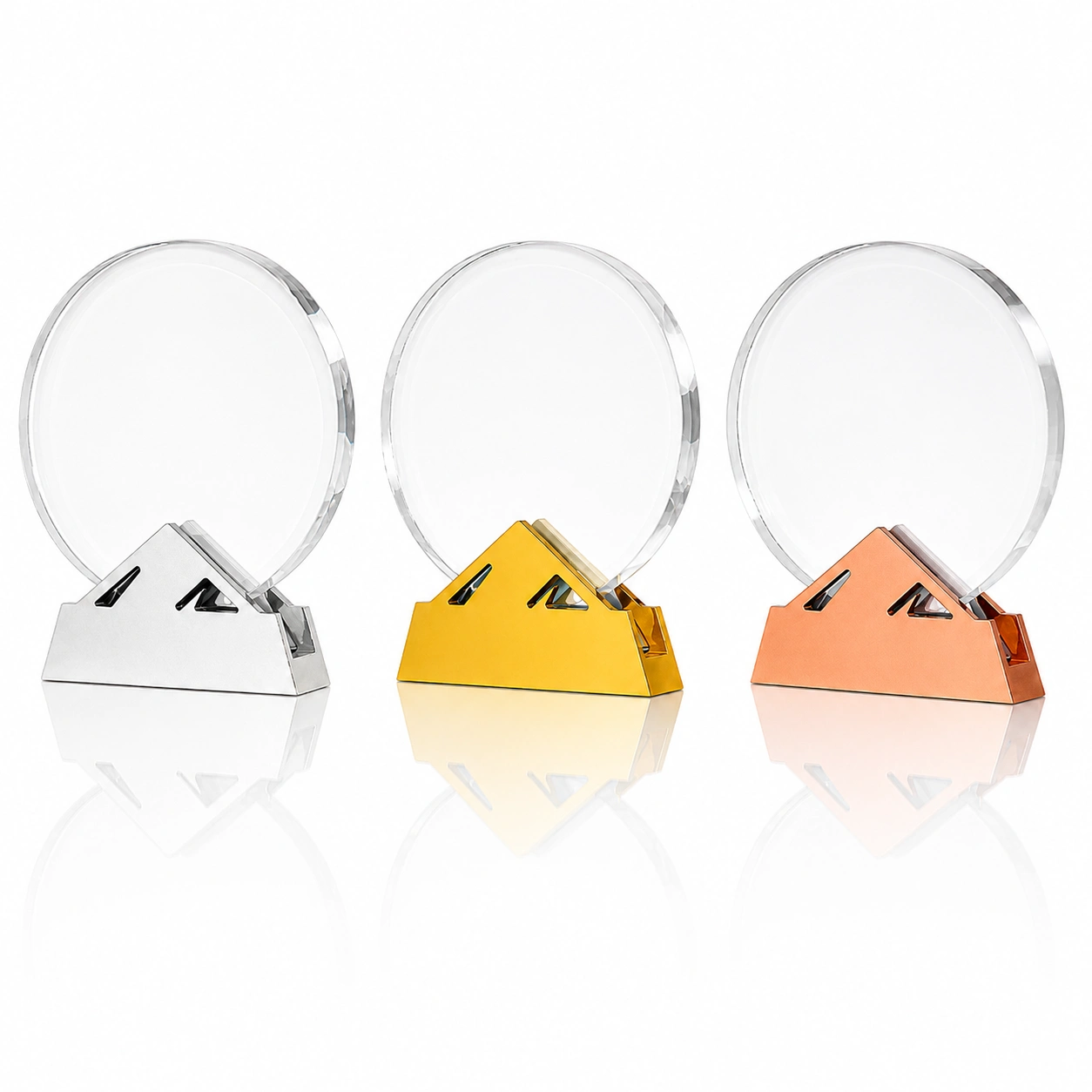 Round Mountain Crystal Award – Custom Achievement & Leadership Recognition Trophy view 2