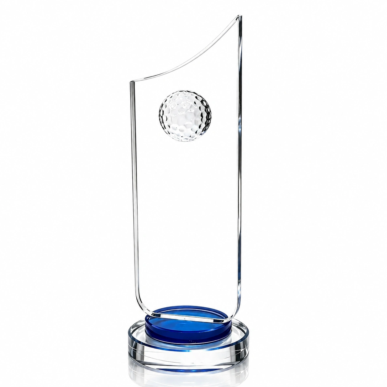 Golf Excellence Crystal Award with Faceted Ball for Tournament Champions