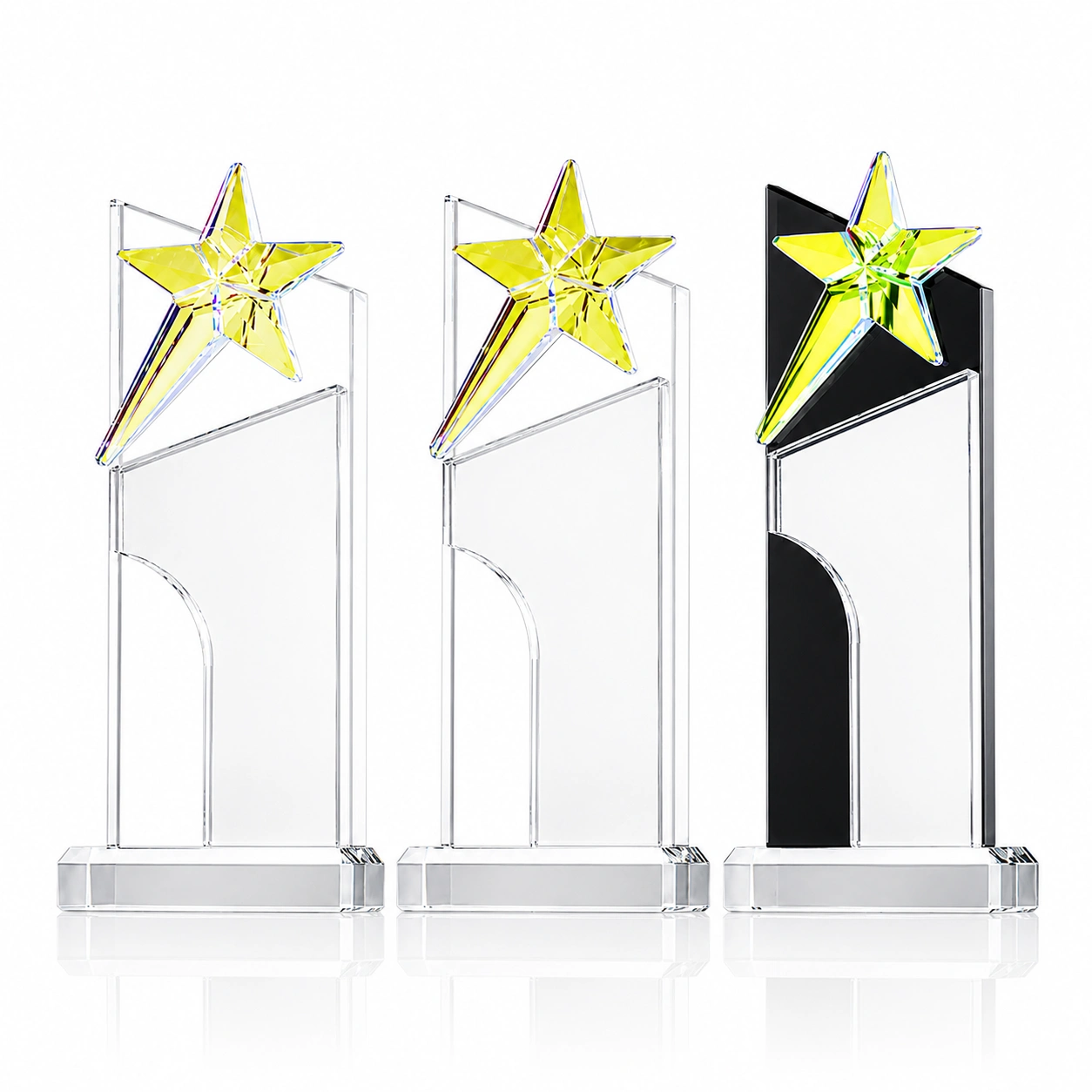 Crystal Star Column Award – Custom Colorful Corporate Recognition Trophy view 2