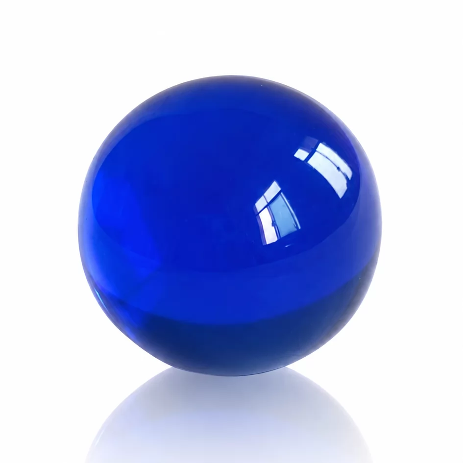Sapphire Glass Sphere Sculpture for Elegant Home & Office Decor view 2