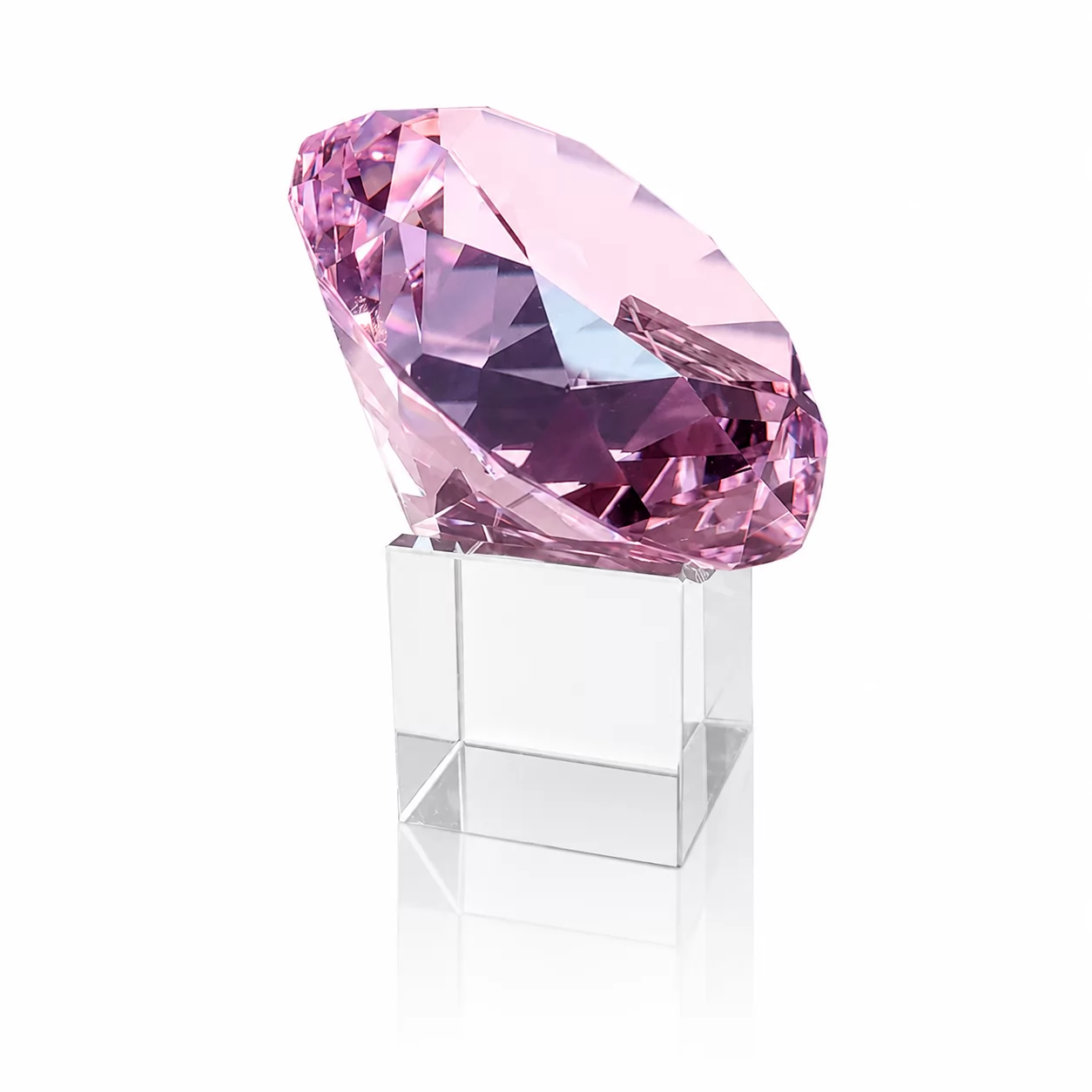 Faceted Red Crystal Diamond Paperweight for Gifts, Displays & Special Occasions view 7