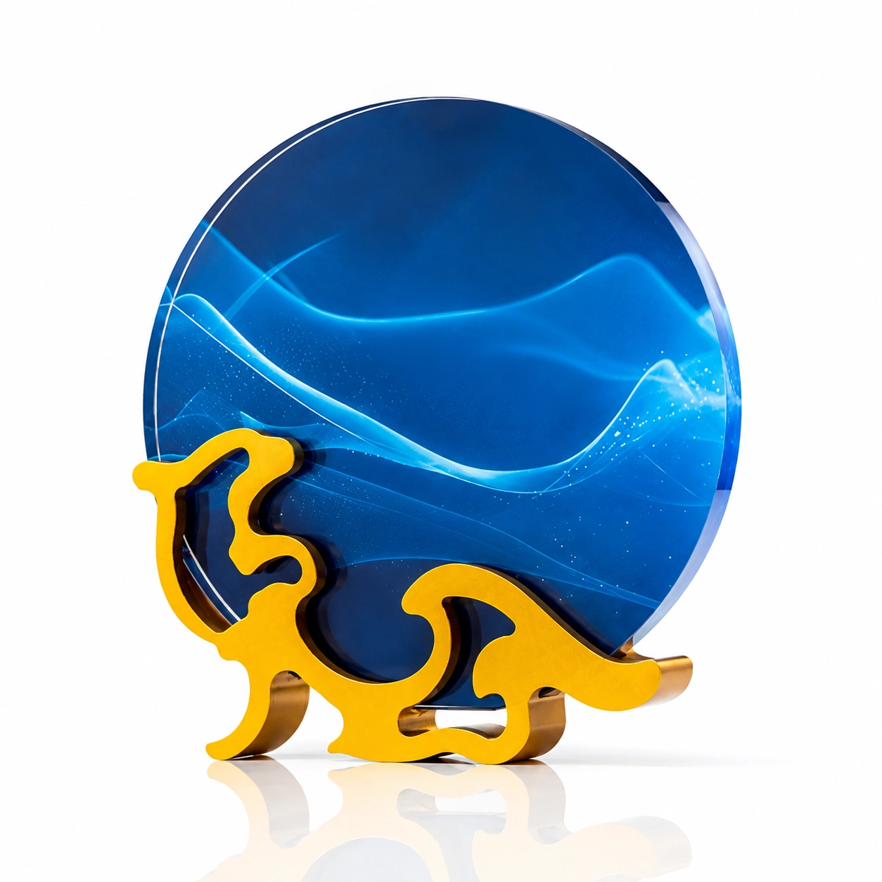 Round Dragon Crystal Award – Custom Corporate Achievement & Recognition Trophy