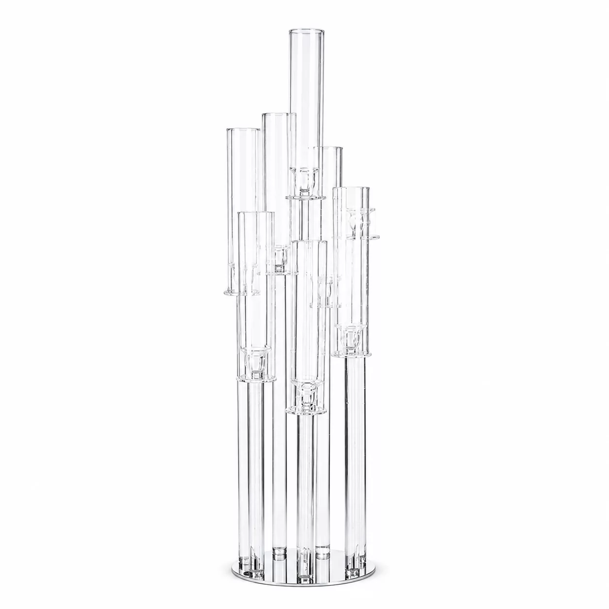 8 Arms Modern Vertical Crystal Candle Arrangement for Hotels, Banquets & Interior Styling