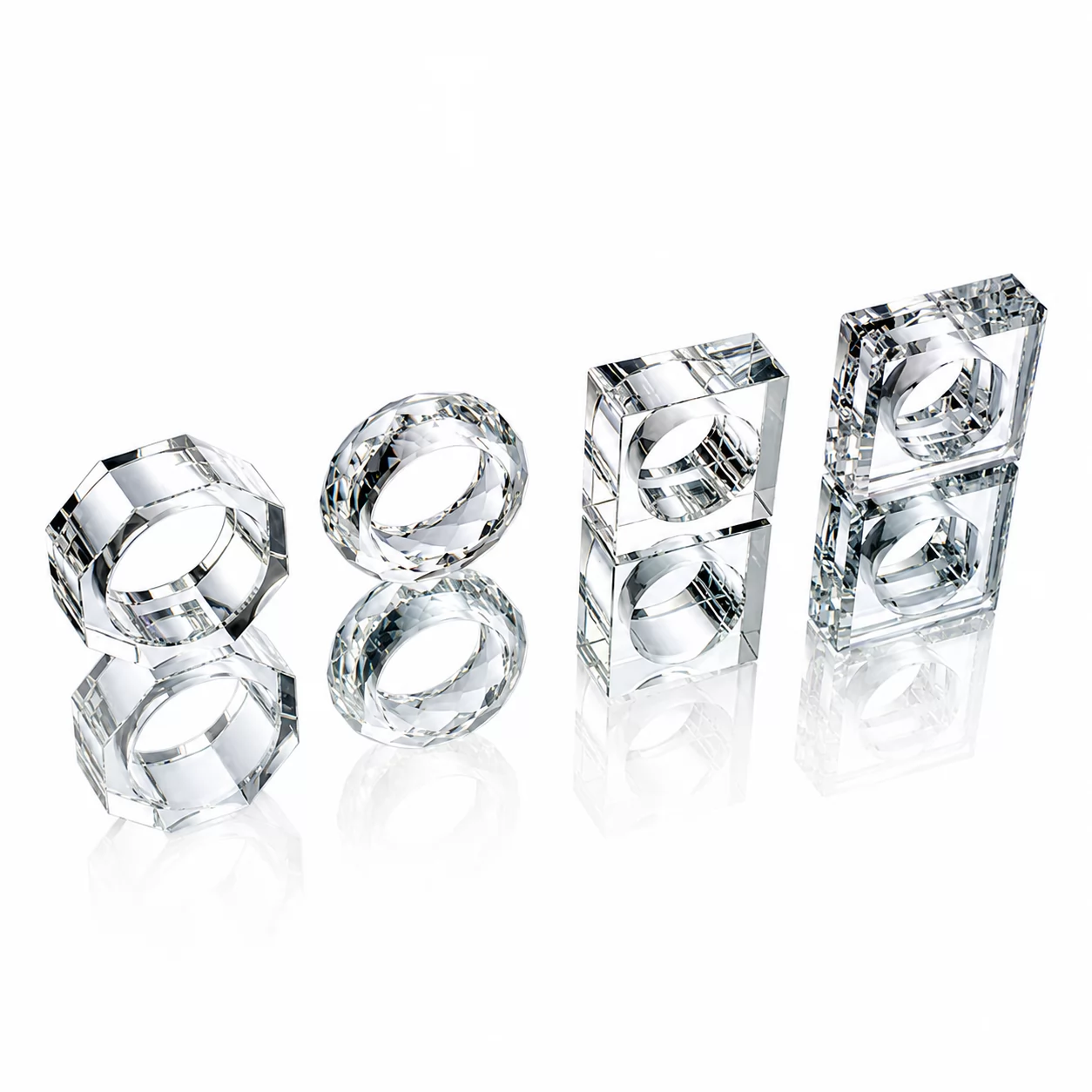 Square Crystal Napkin Holder with Round Insert Design for Wedding Table Settings view 3