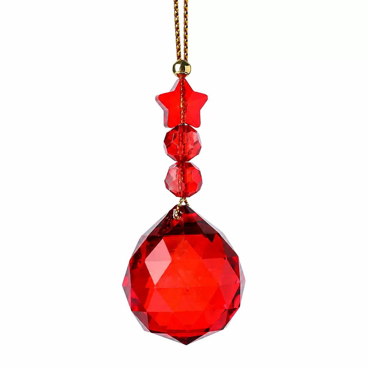 Golden Crystal Suncatcher – A Warm Hanging Ornament with Gemstone Brilliance view 2