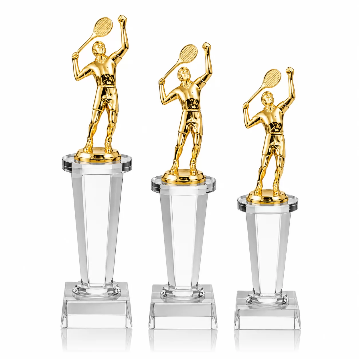Tennis Champion Crystal Trophy – Premium Award for Tournament Winners view 2