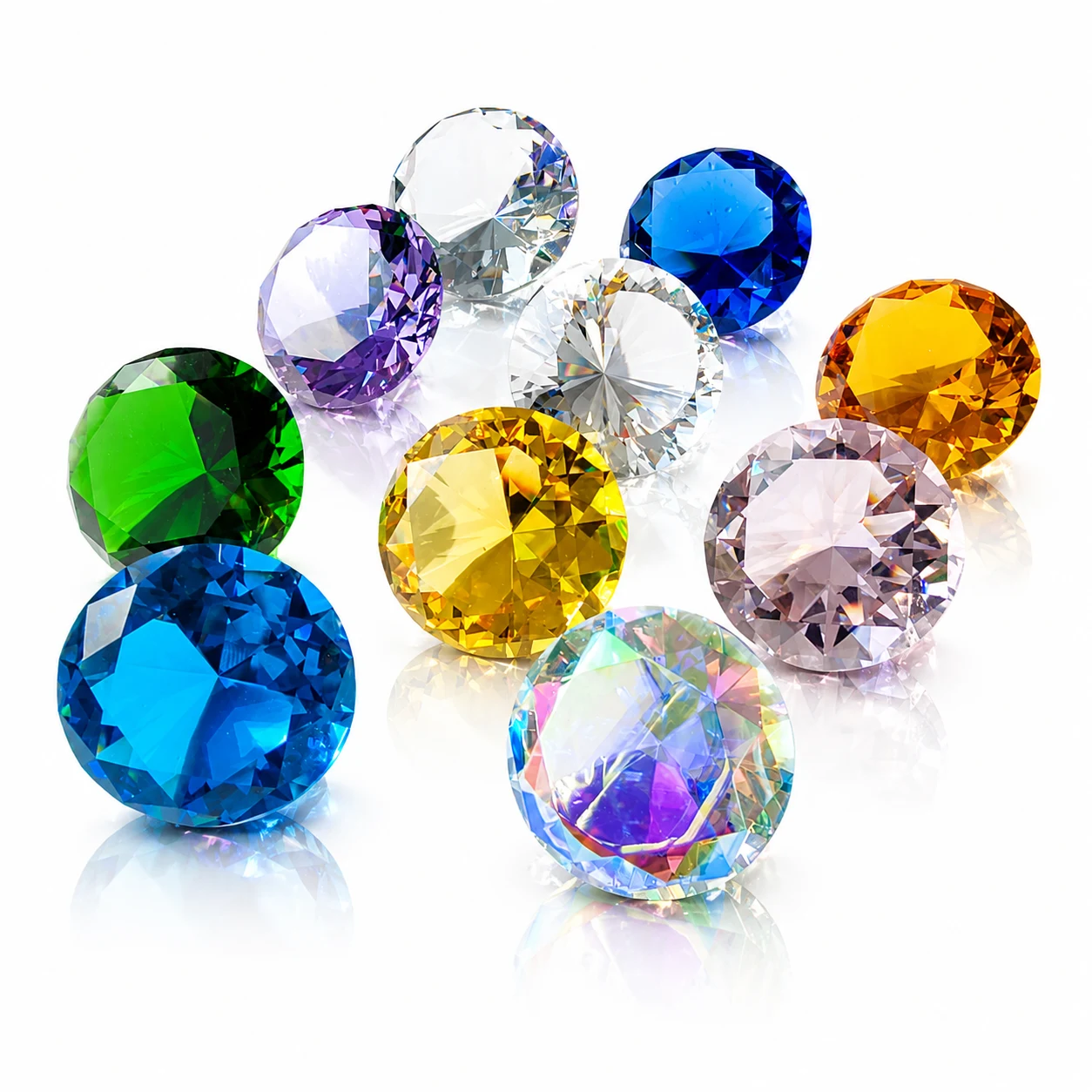 Yellow Faceted Crystal Gem Ornament – Decorative Crystal Diamond for Home & Office view 5