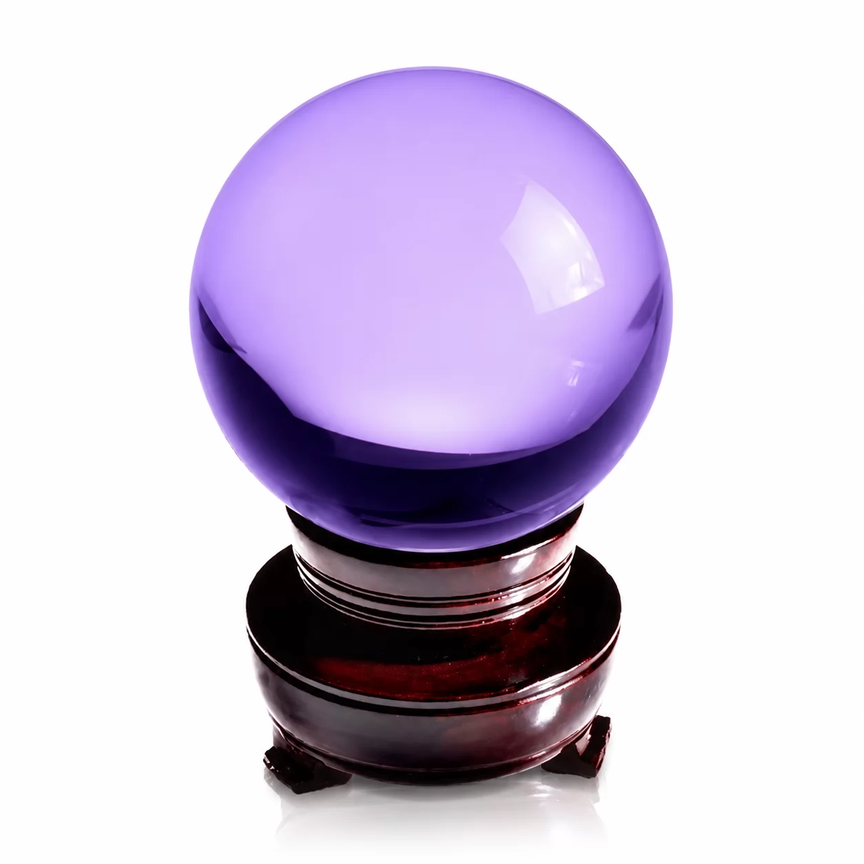 Amber Crystal Sphere Ornament – Luxury Gem Ball with Wooden Display Stand view 2