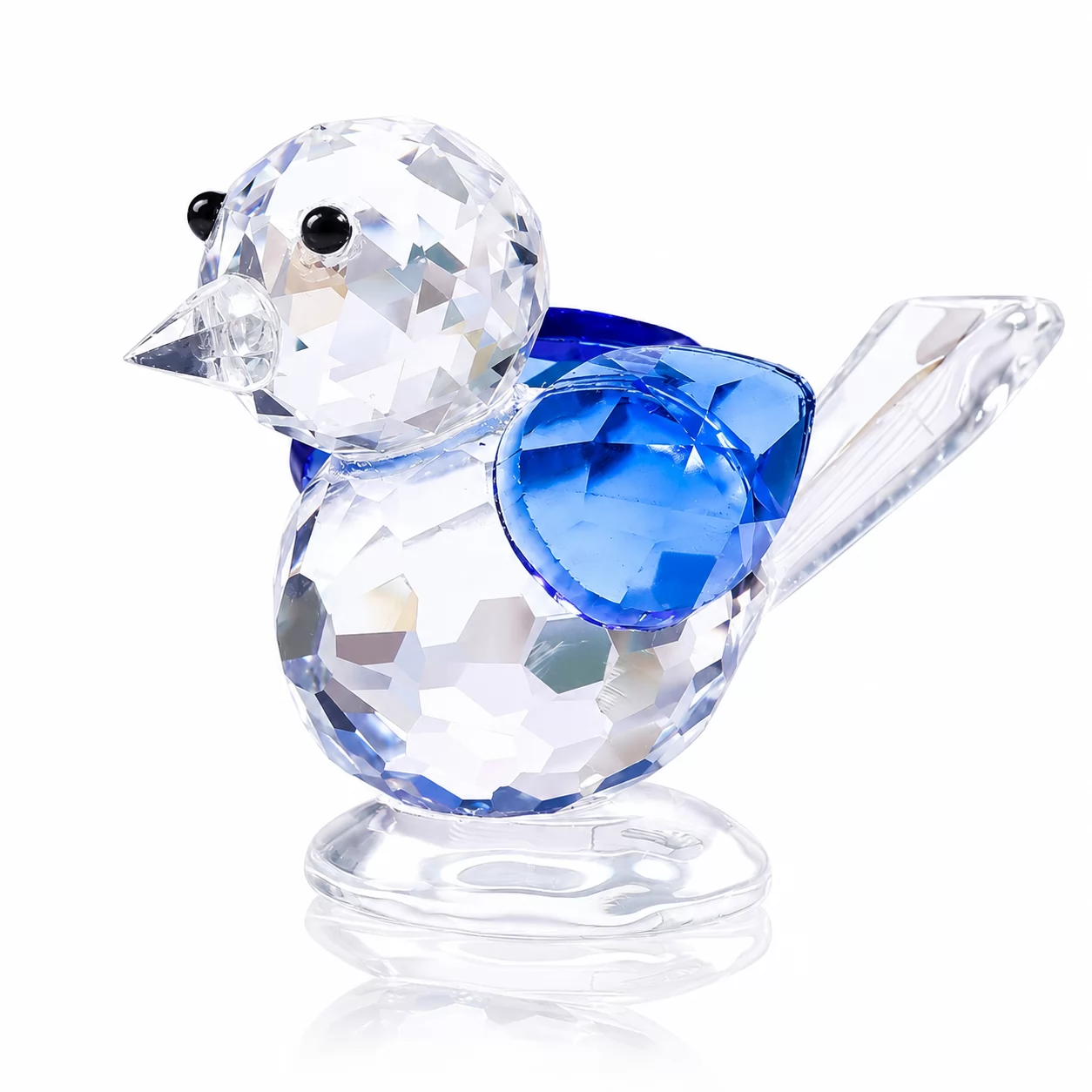 Faceted Crystal Bird Ornament – Decorative Glass Bird Figurine for Home & Office view 2