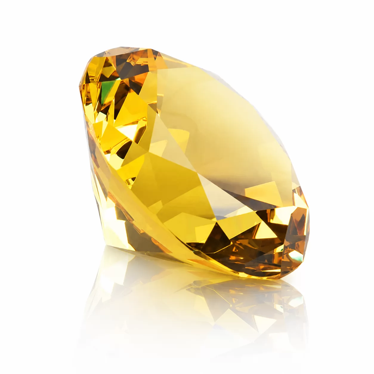 Yellow Faceted Crystal Gem Ornament – Decorative Crystal Diamond for Home & Office view 2