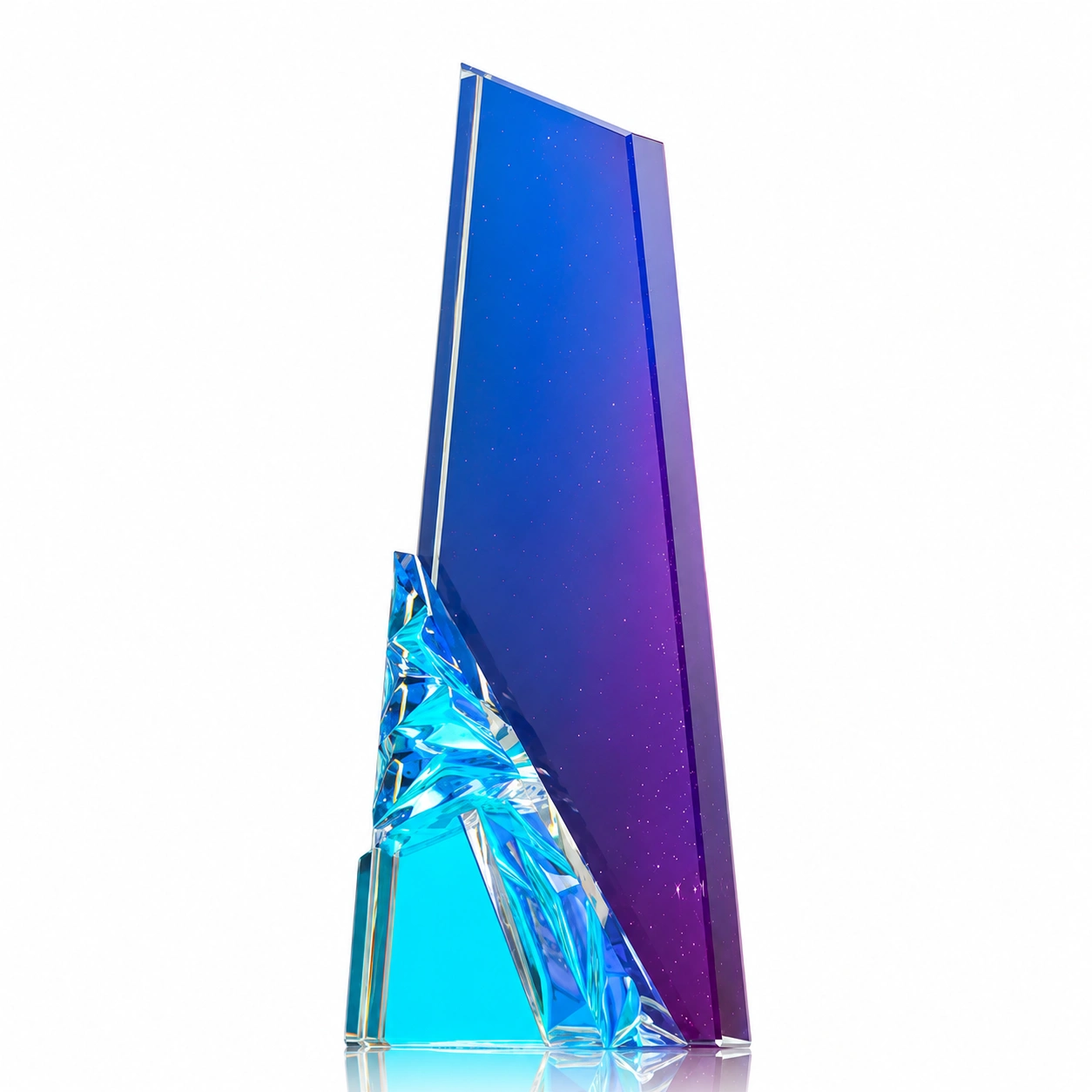 Custom Geometric Crystal Award for Corporate Achievement & Recognition