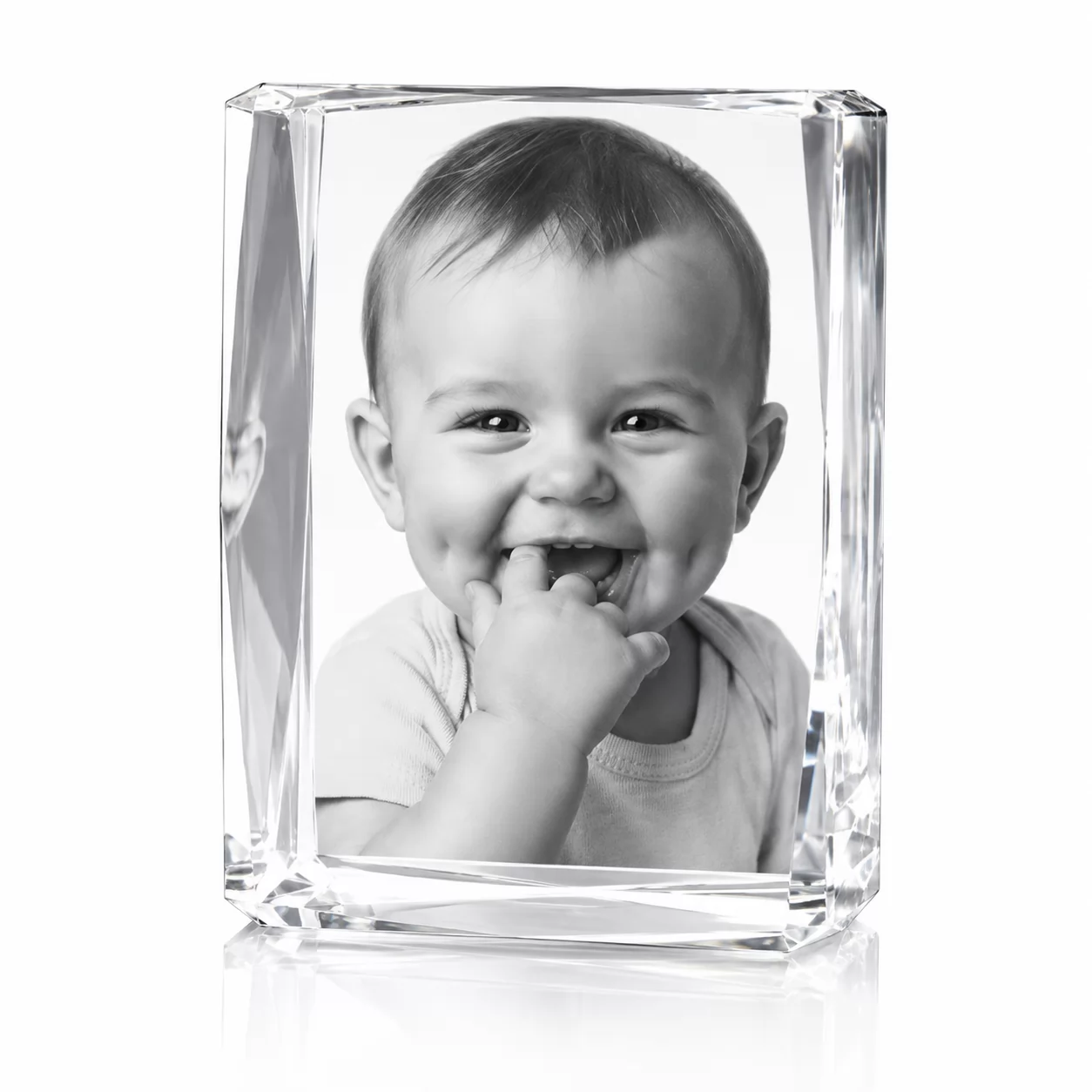 Beveled Rectangular Optical Crystal Block for 3D Portrait & Logo Engraving view 2