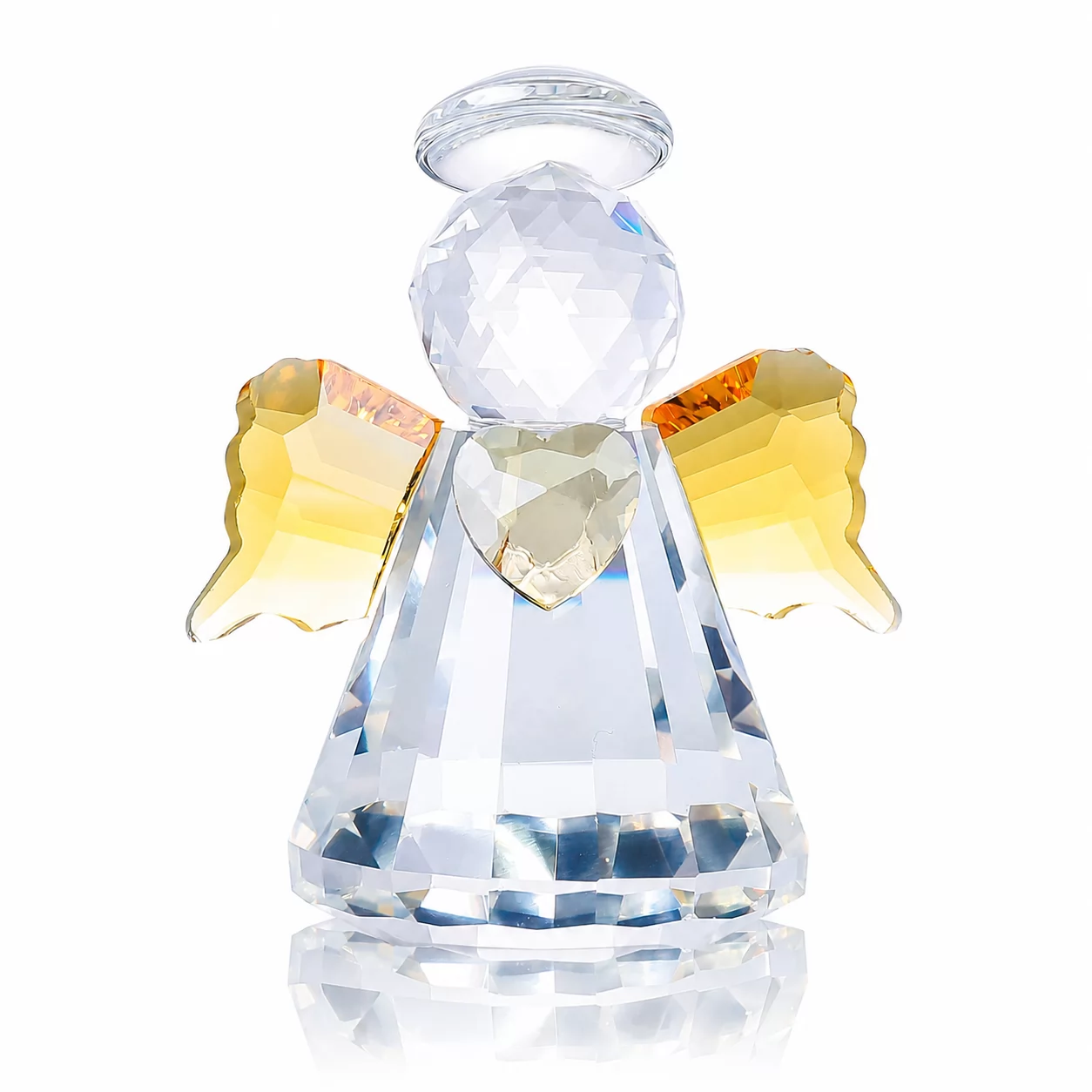 Crystal Angel Figurine with Red Heart – Romantic Gift Decor for Love & Special Occasions view 3
