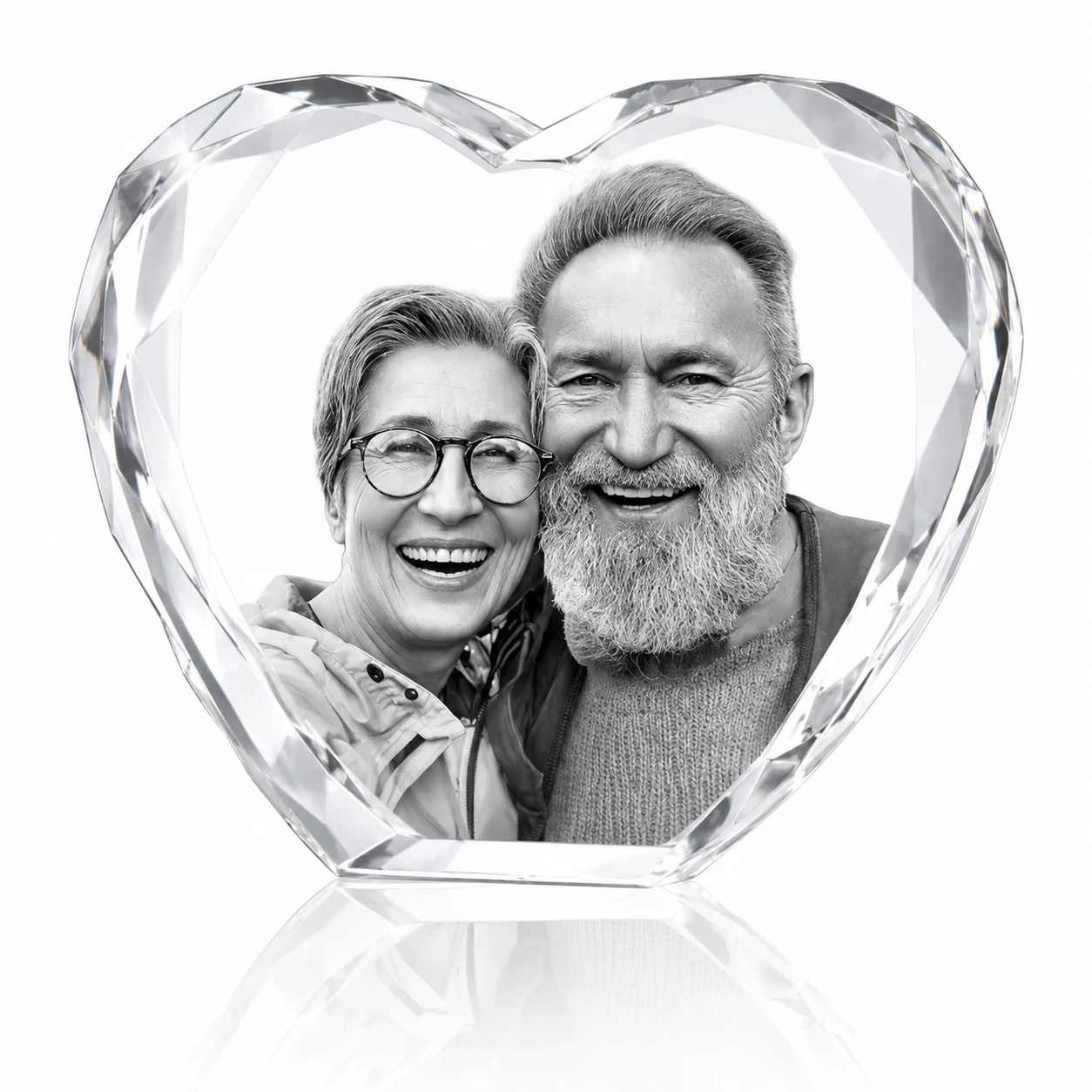 Diamond-Cut Crystal Heart Blank for Personalized 3D Image Engraving view 2