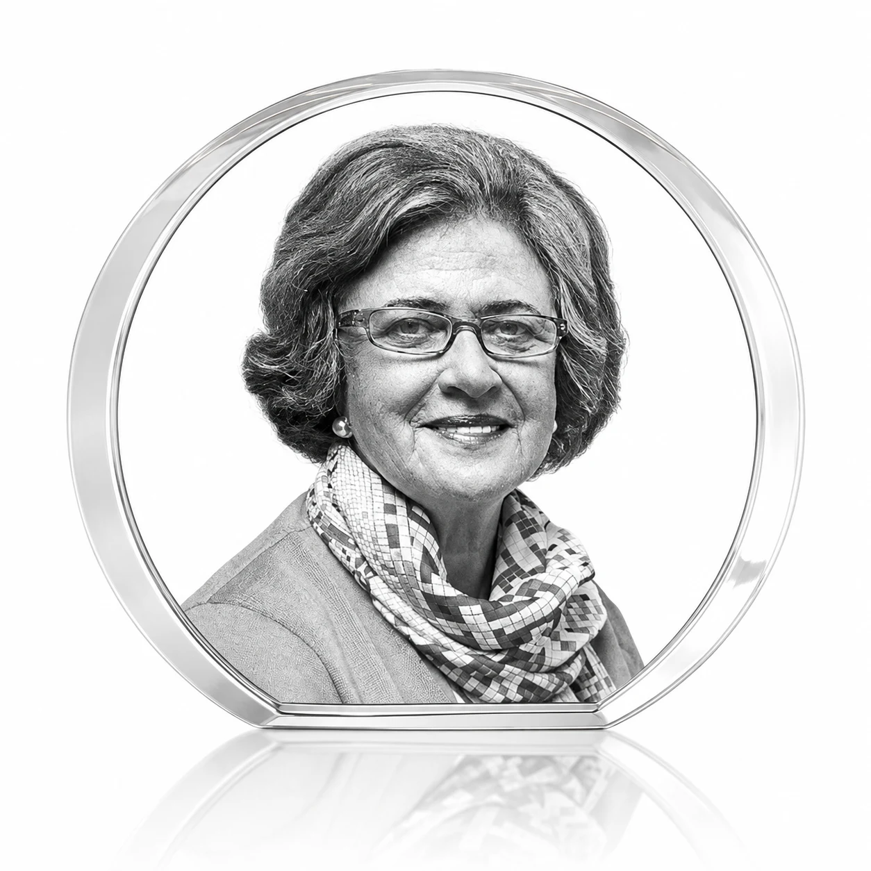 Clear Circular Crystal Plaque for Personalized Photo & Logo Engraving view 2